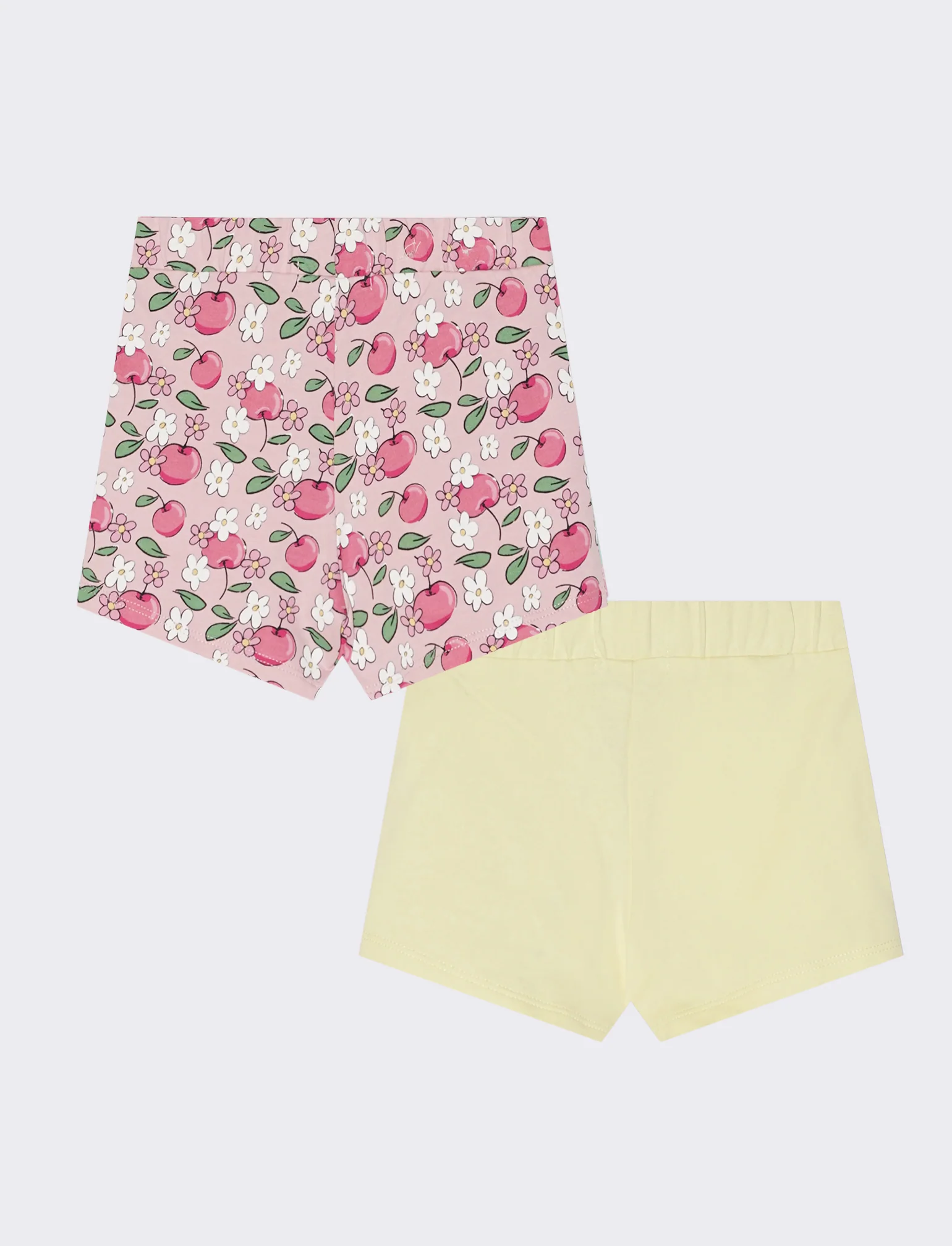 Shorts bipack in stile basico e fantasia - Giallo - Image 2