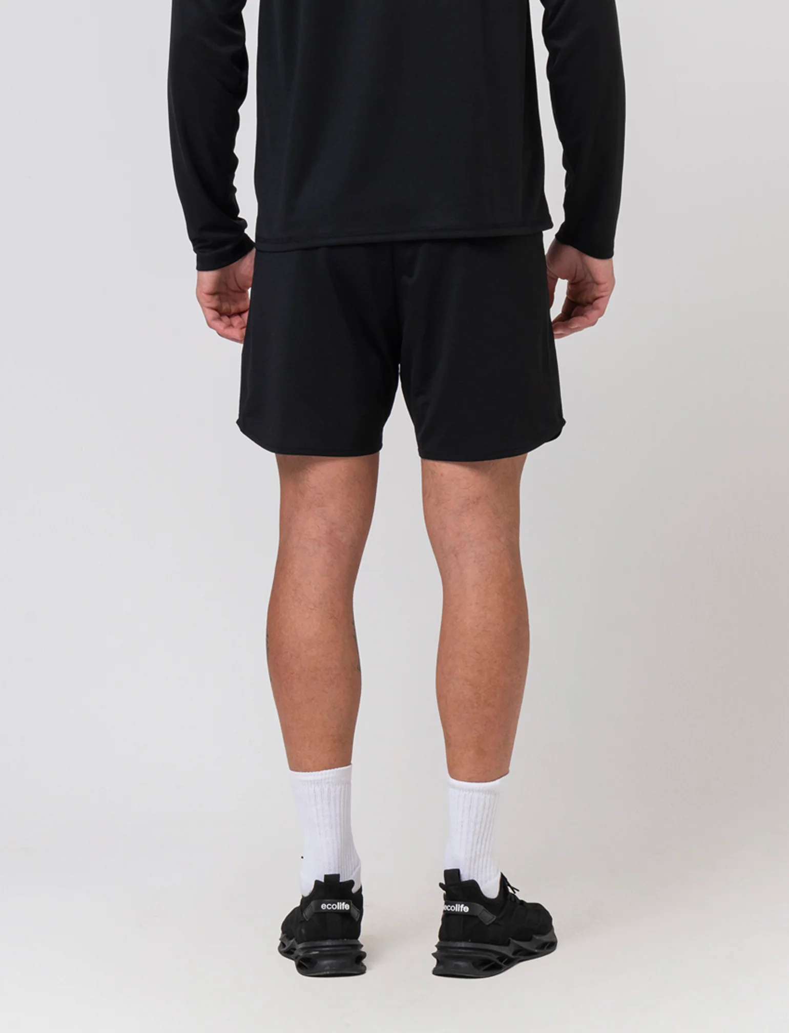 Shorts da allenamento in tessuto tecnico waffle da uomo - Nero - Image 2