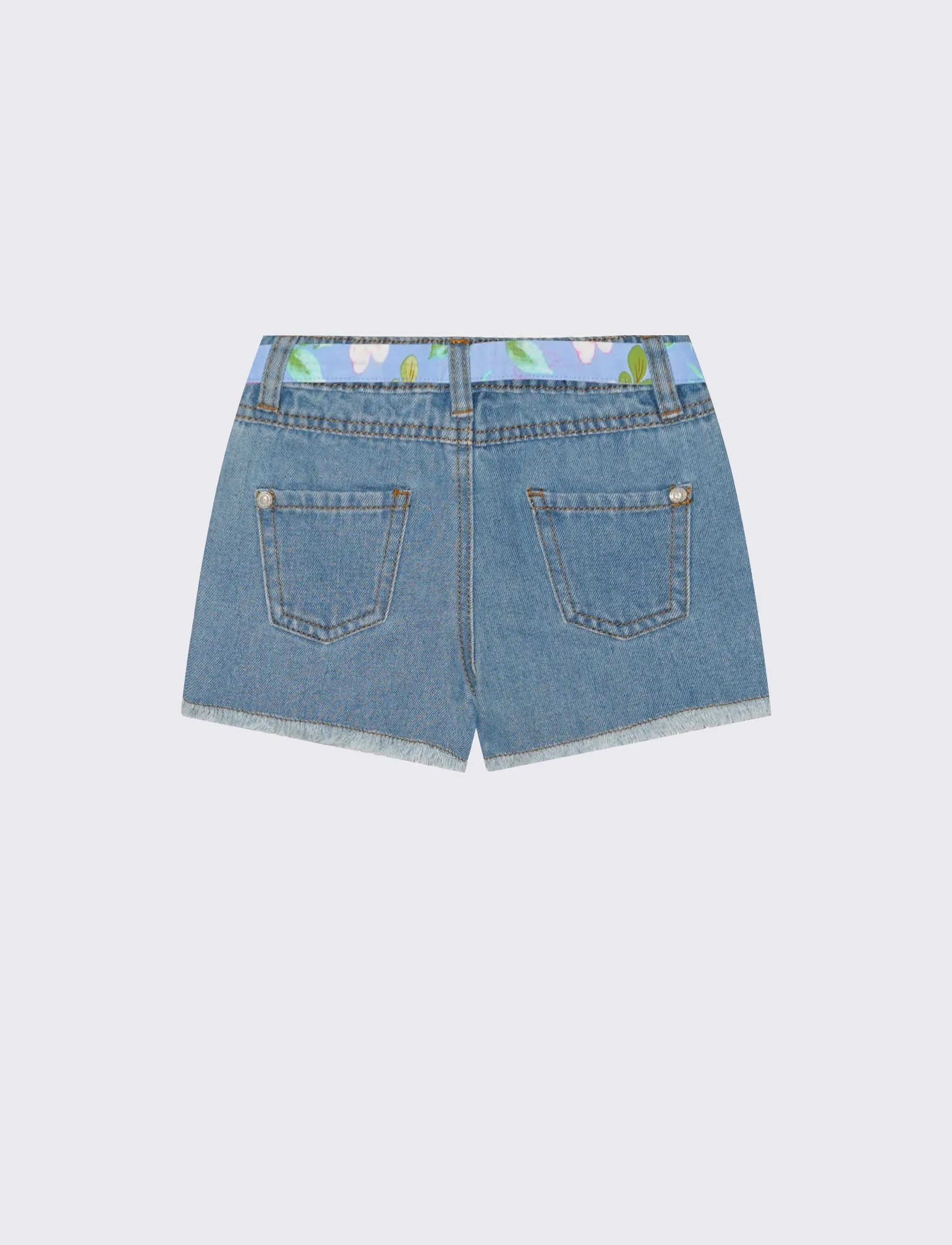 Shorts di jeans con applicazioni e cintura - Denim - Image 3