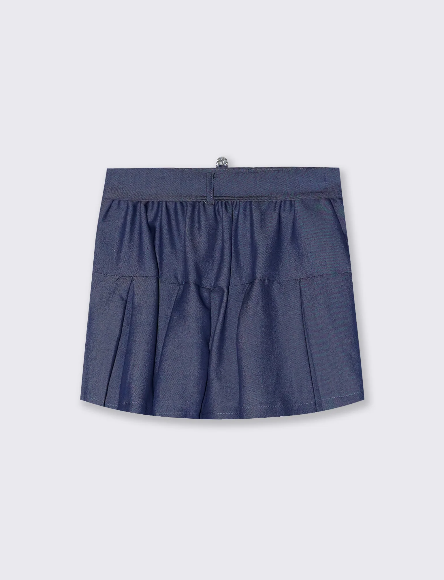 Shorts eleganti con cintura gioiello - Denim - Image 2