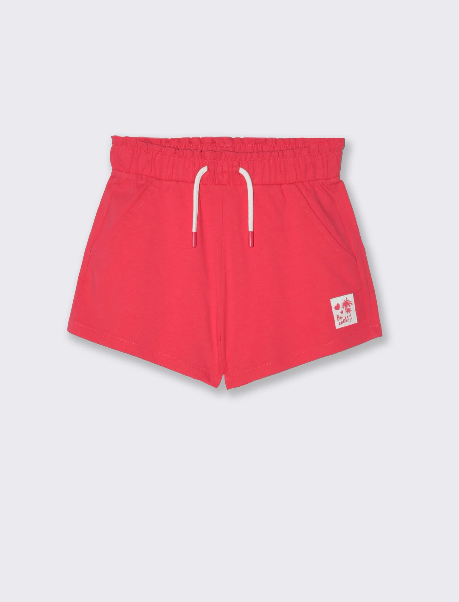 Shorts in cotone con elastico da bambina - Fuxia - Image 2