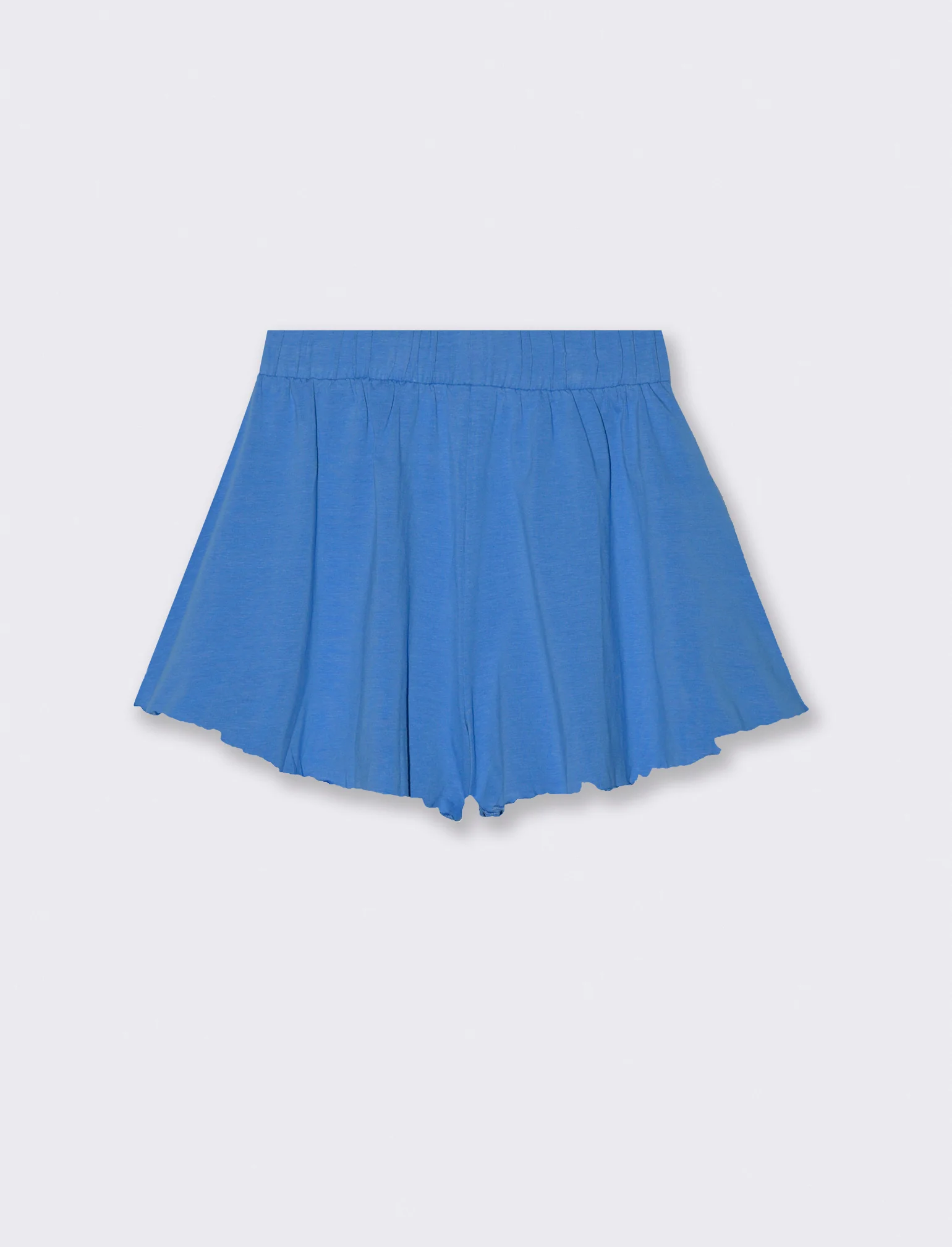 Shorts in cotone modello svasato da bambina - Blu cobalto - Image 2