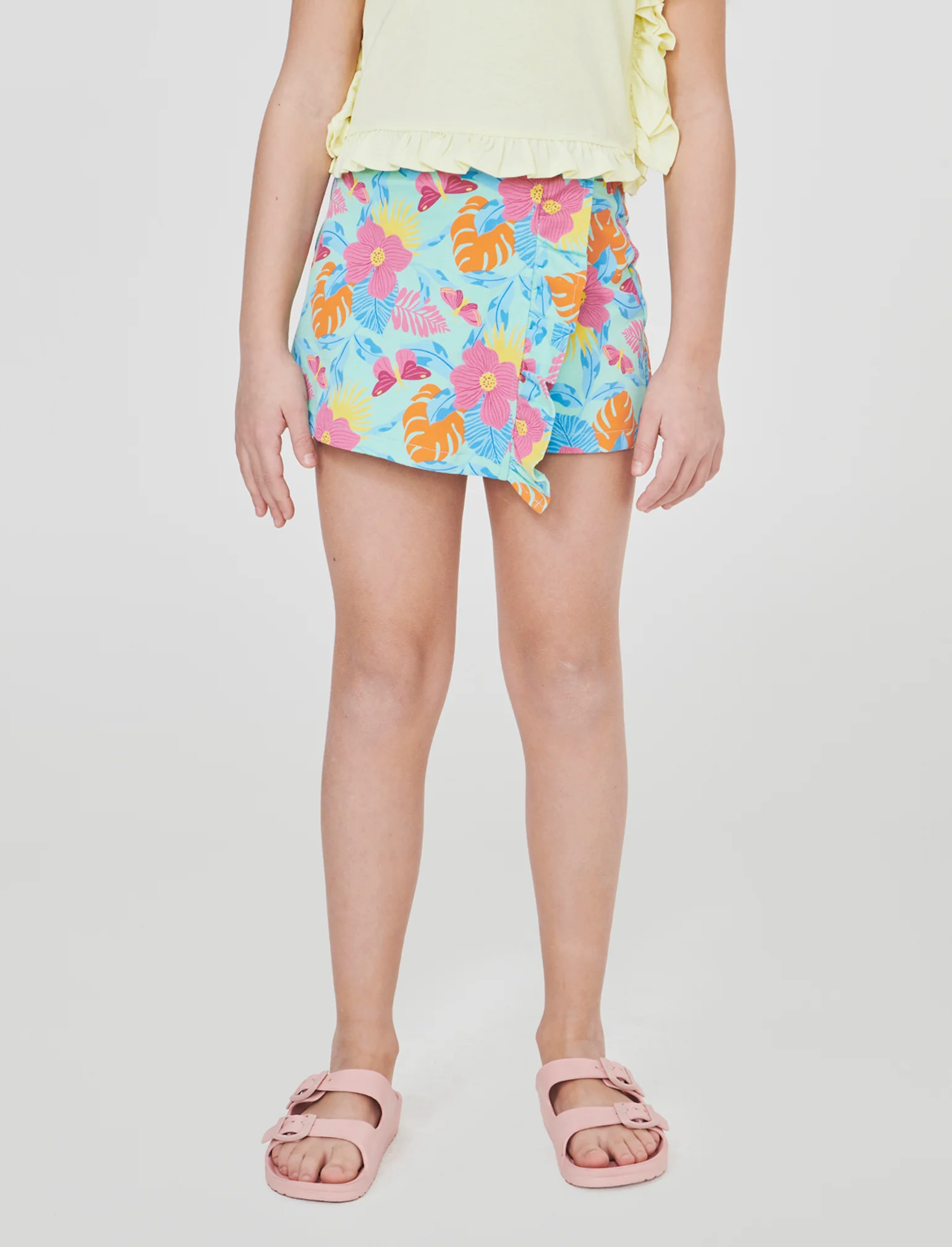 Shorts in felpa da bambina con rouches - Fantasia - Image 4