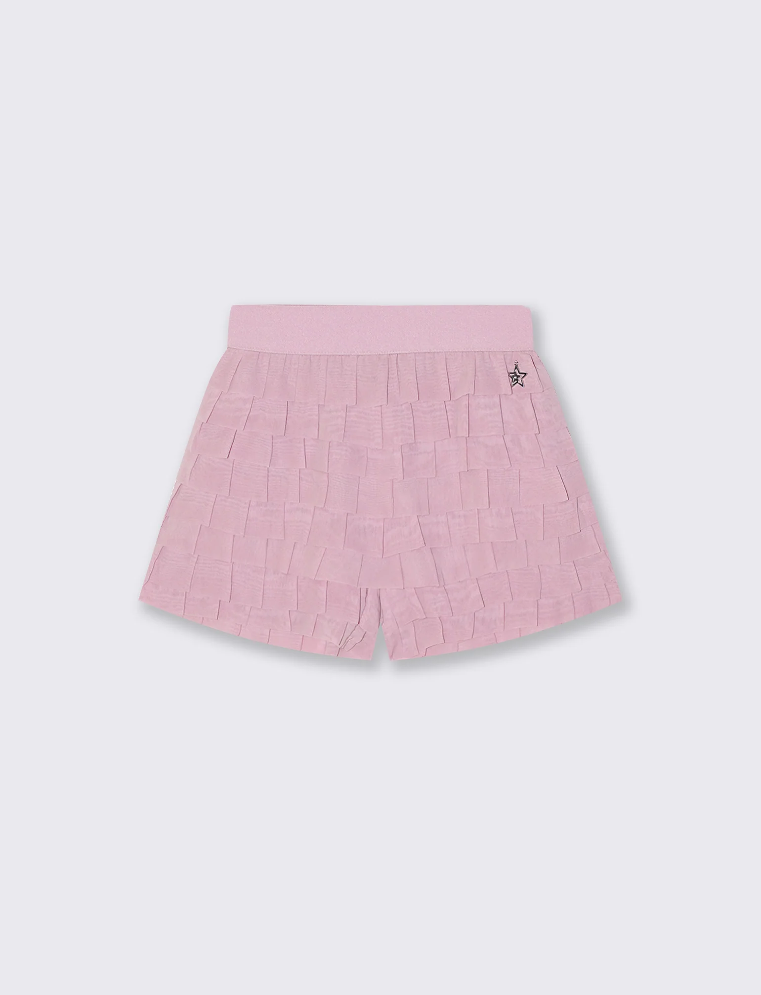 Shorts in georgette con balze da bambina - Rosa