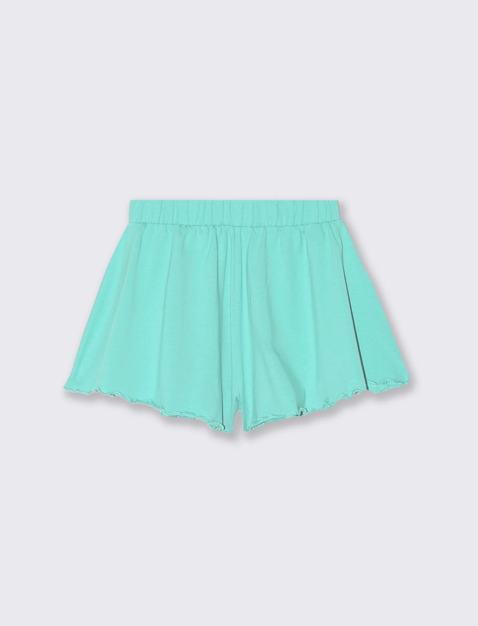 Shorts in jersey elastico svasati - Verde acqua