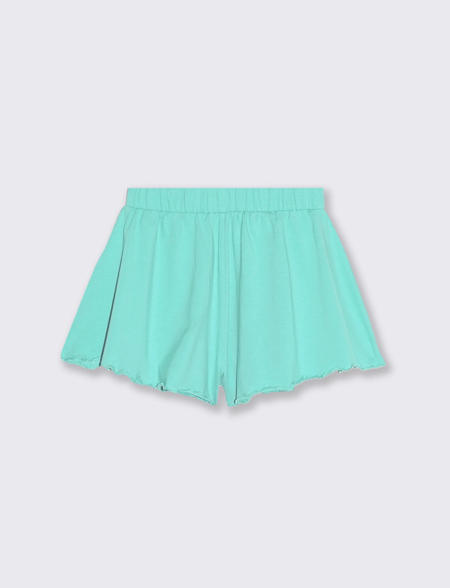 Shorts in jersey elastico svasati - Verde acqua - Image 2