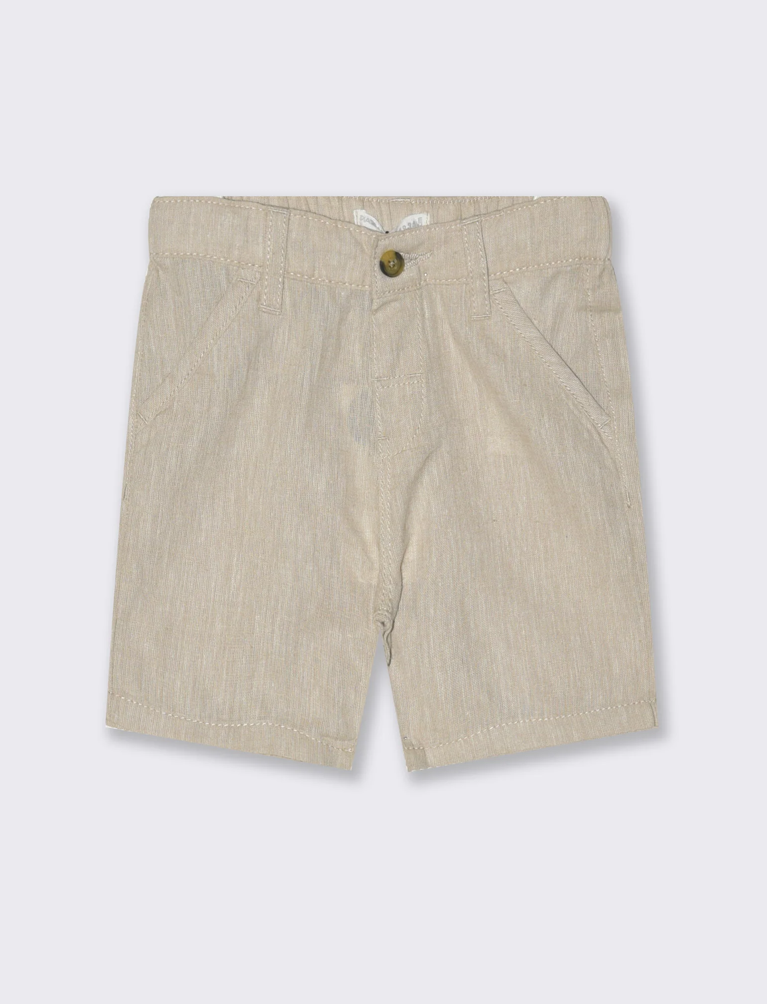 Shorts in misto lino da neonato - Beige - Image 2