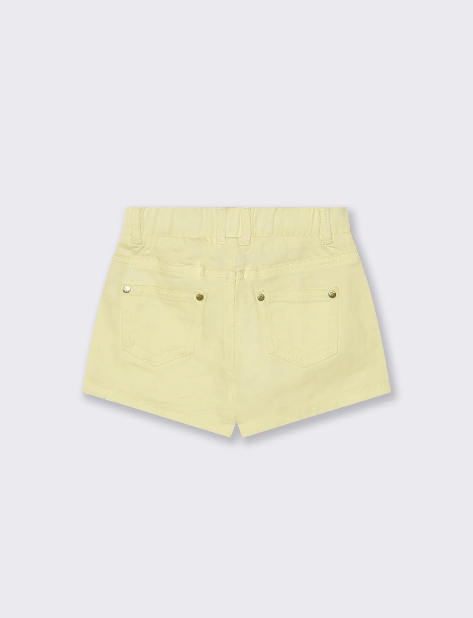 Shorts in twill con tasche e vita regolabile - Giallo - Image 2