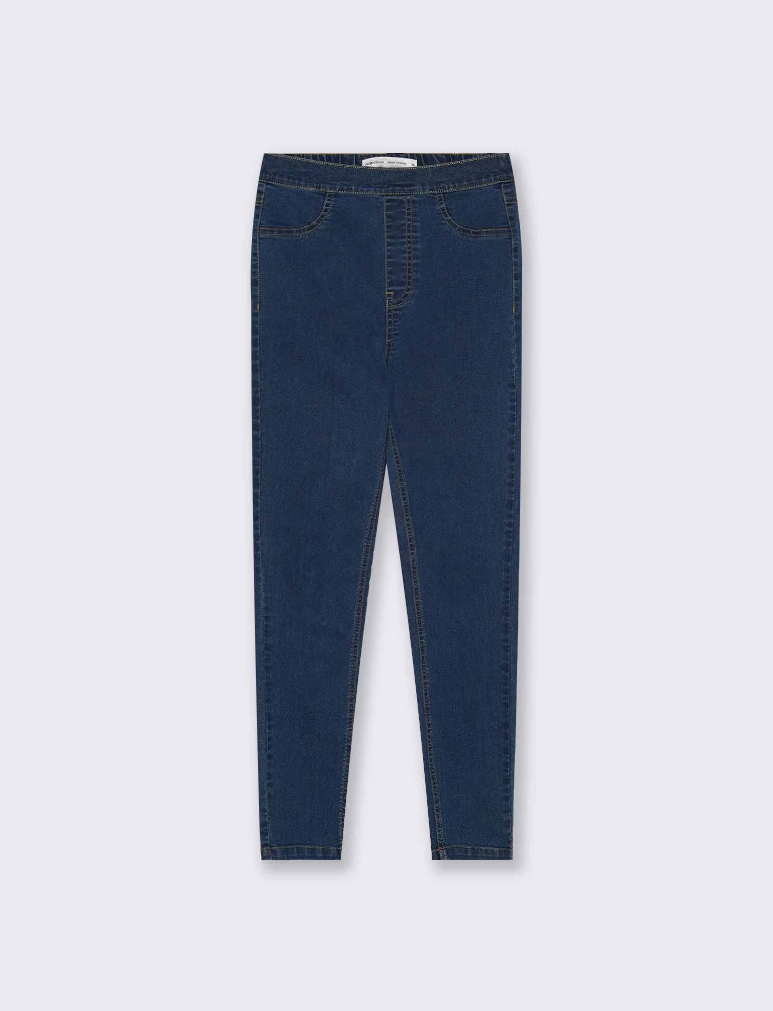 Skinny Jeans Vita Alta con Elastico - DENIM SCURO