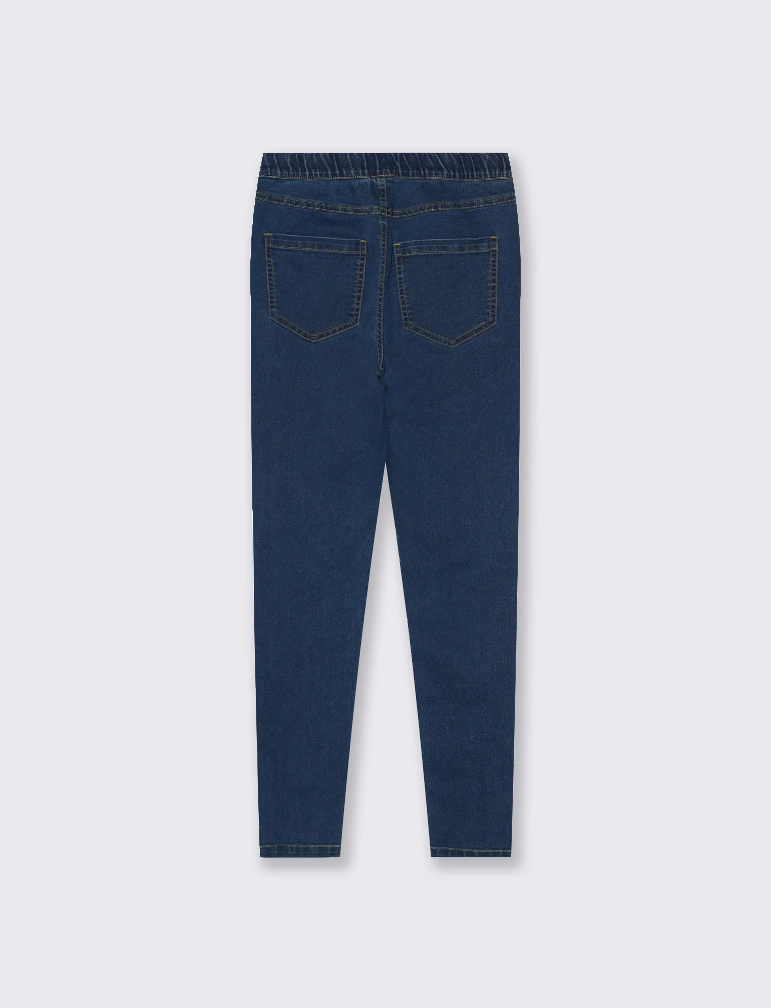 Skinny Jeans Vita Alta con Elastico - DENIM SCURO - Image 2