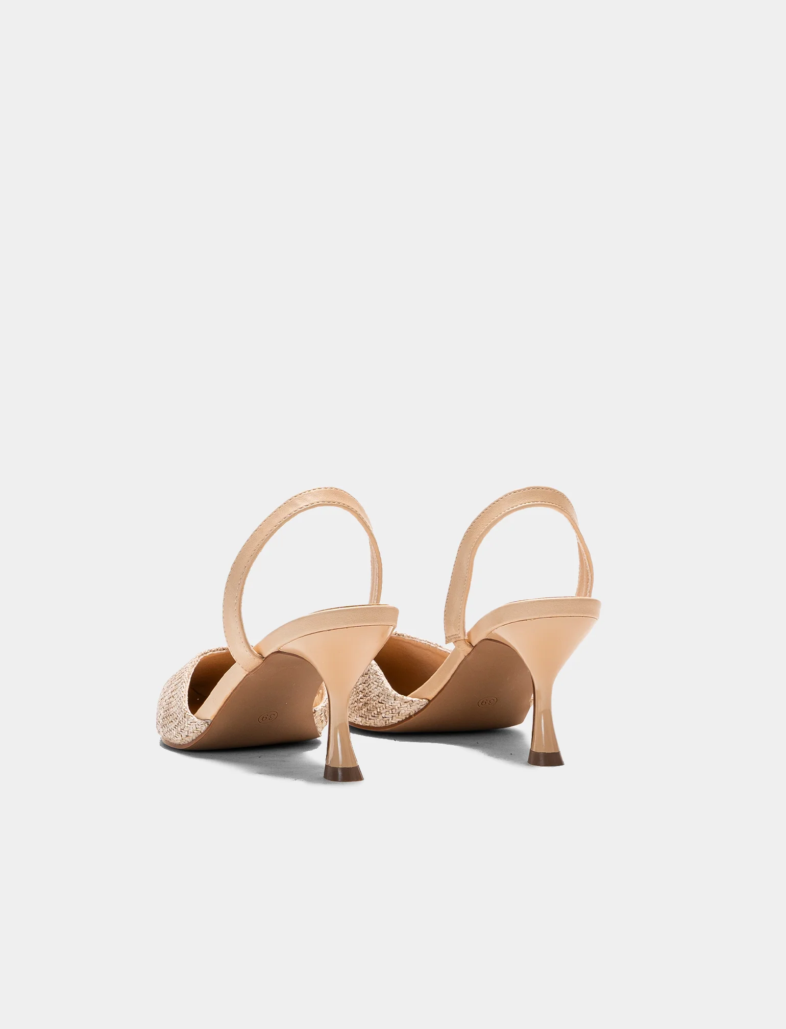 Slinback da donna in rafia - Beige - Image 3