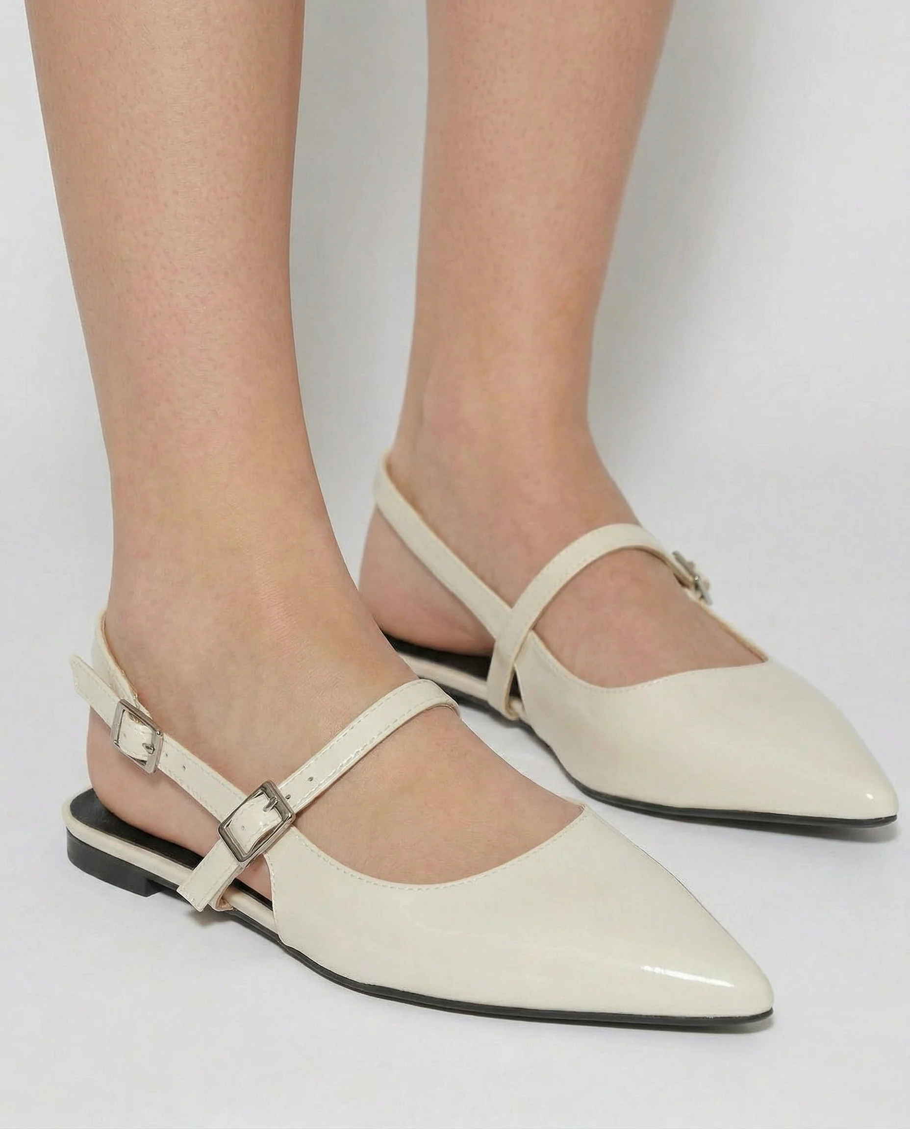 Slingback da in vernice panna - Bianco panna - Image 3