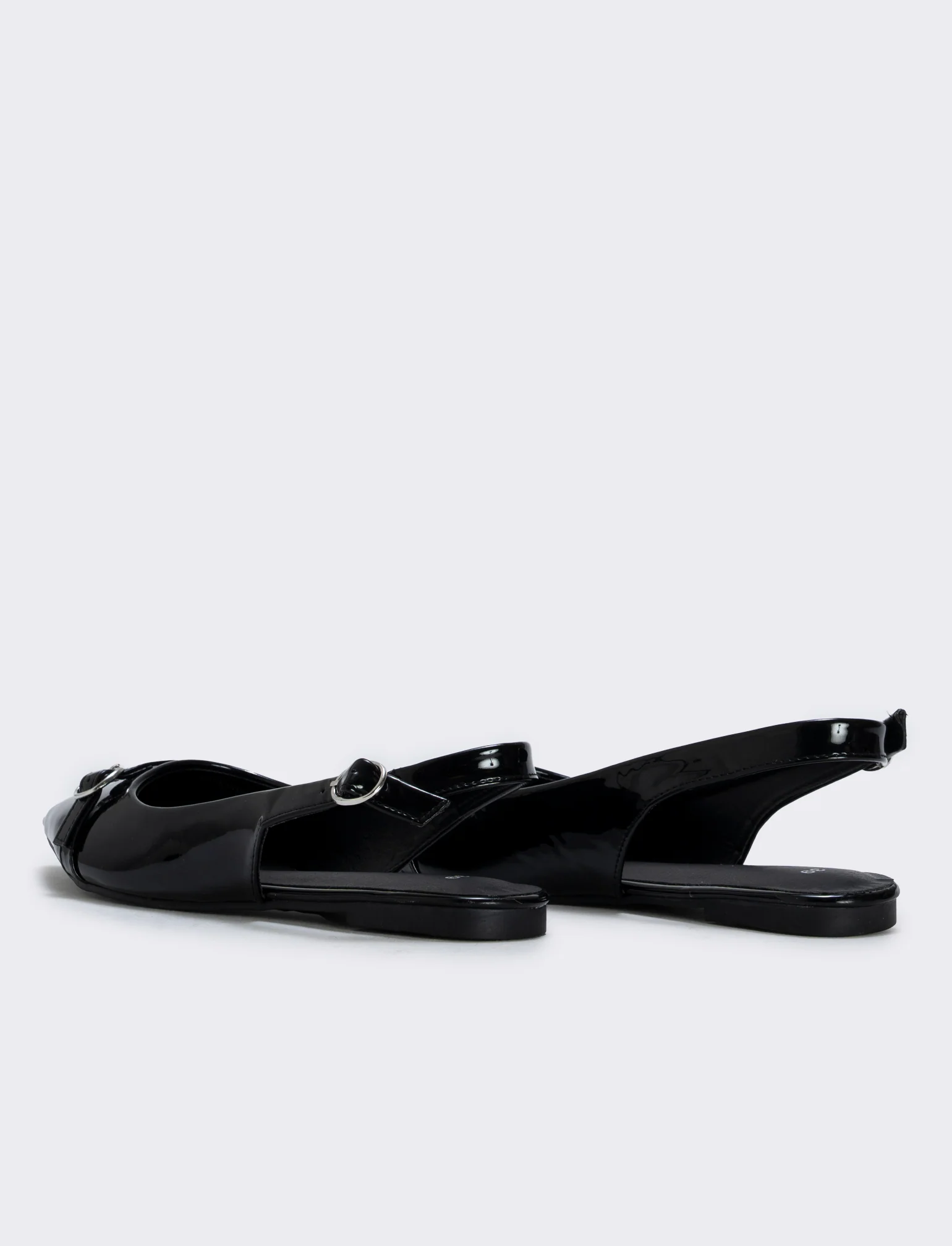 Slingback in vernice nera con cinturino - Nero - Image 2