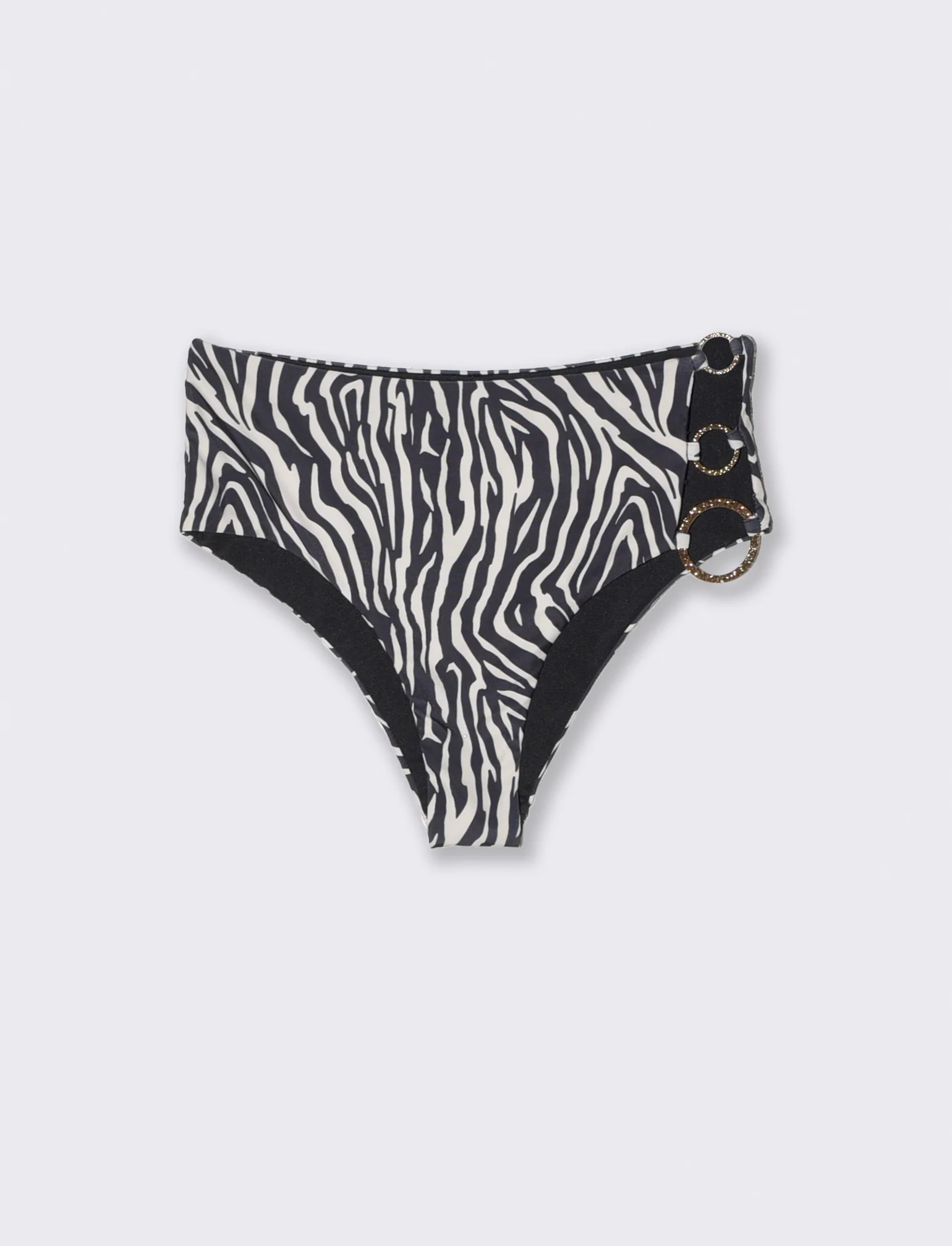 Slip mare a vita alta con anelli - Zebrato - Image 3