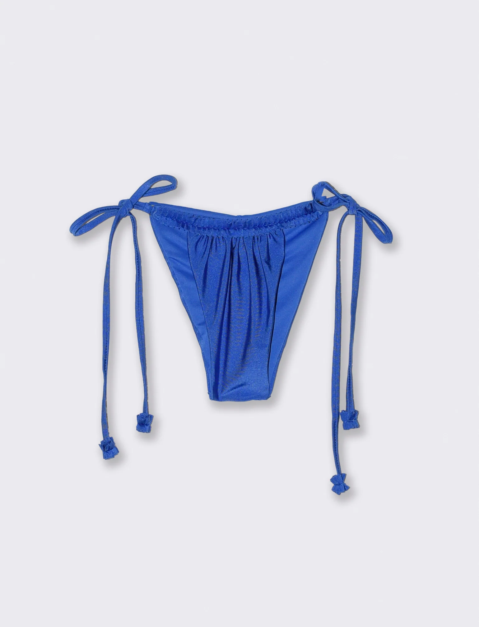 Slip mare arricciato con laccetti - Blu - Image 2
