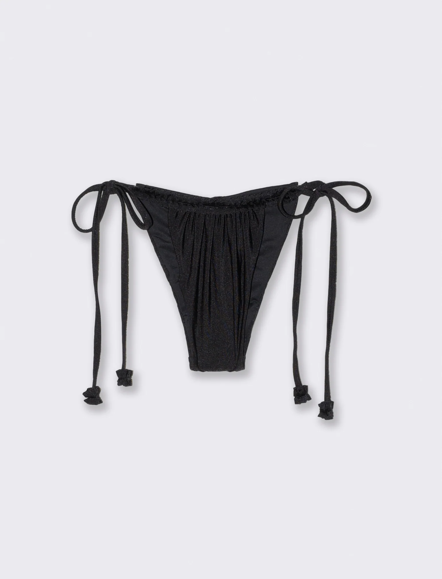 Slip mare arricciato con laccetti - Nero - Image 2
