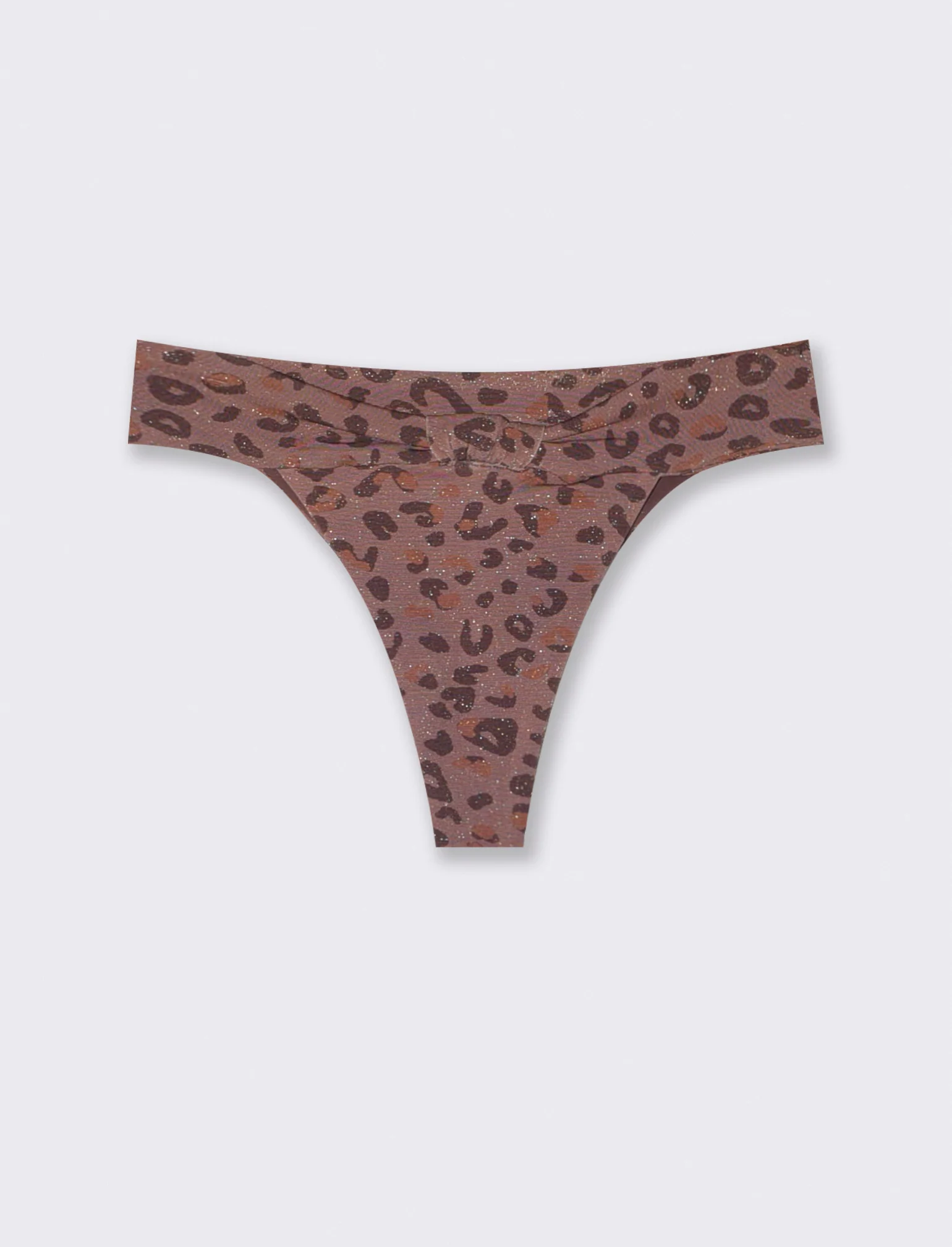Slip mare con nodo in lurex - Marrone - Image 3