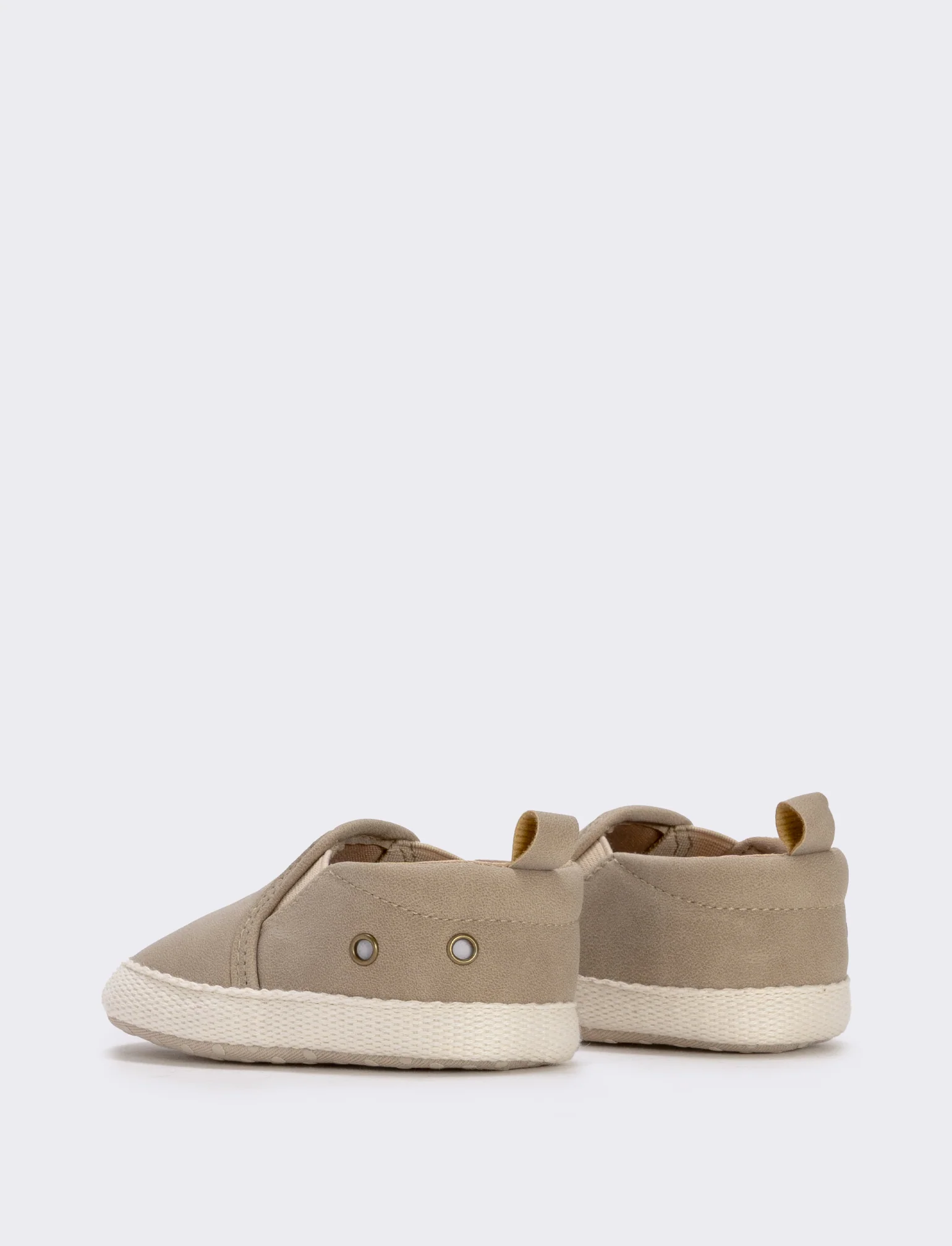 Slip-on beige antiscivolo per neonato - Beige - Image 4