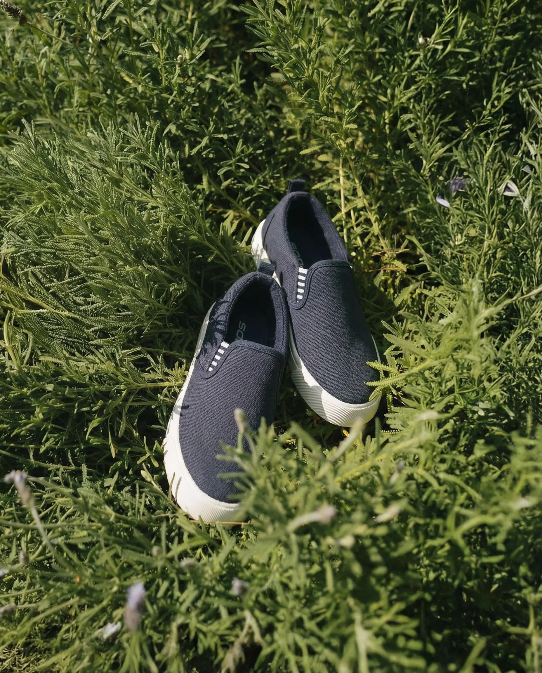 Slip-on blu in denim con elastici - Blu - Image 3
