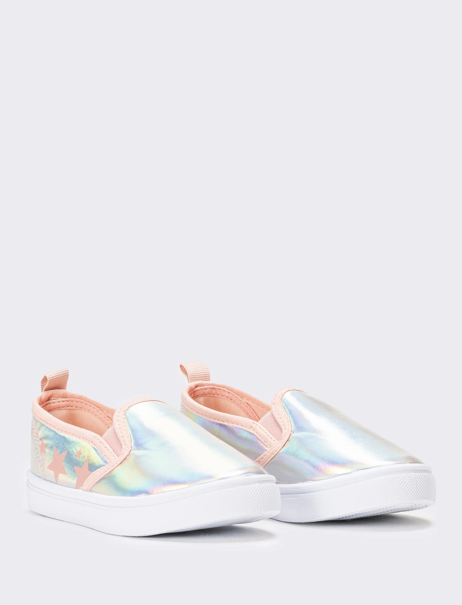 Slip-on con stelle da bambina - Argento