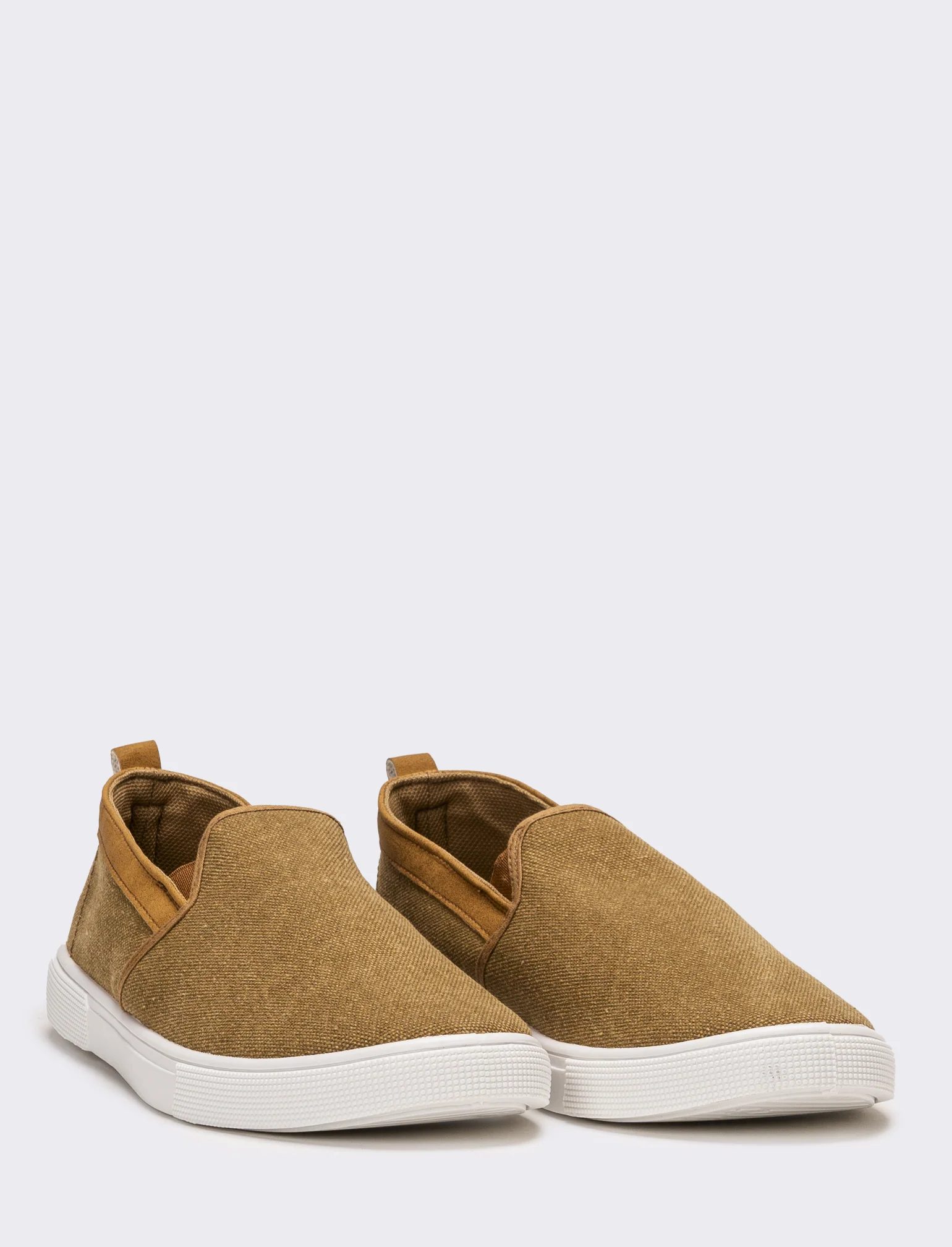 Slip-on da uomo in canvas - Cammello - Image 2