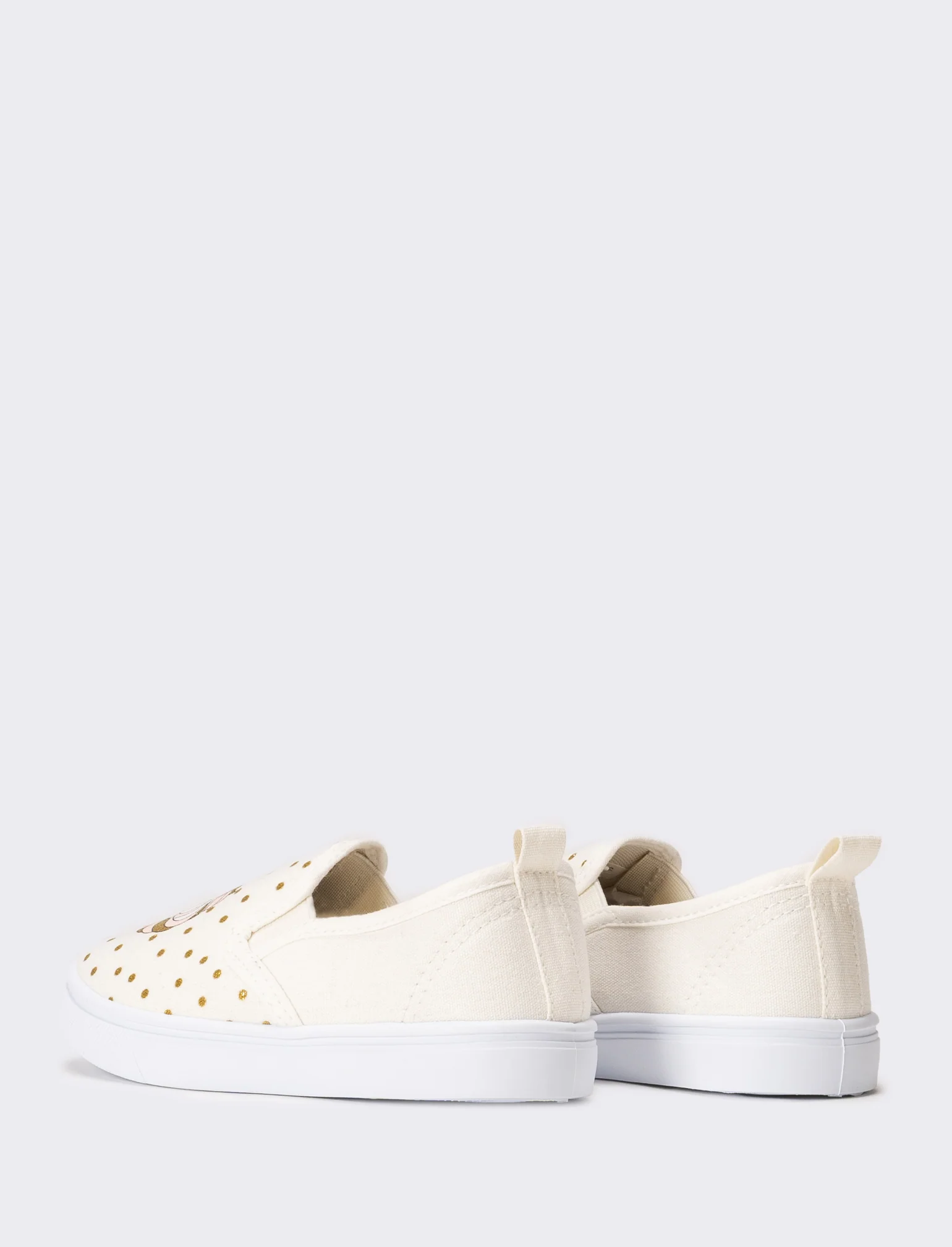 Slip-on in canvas da bambina - Bianco - Image 3