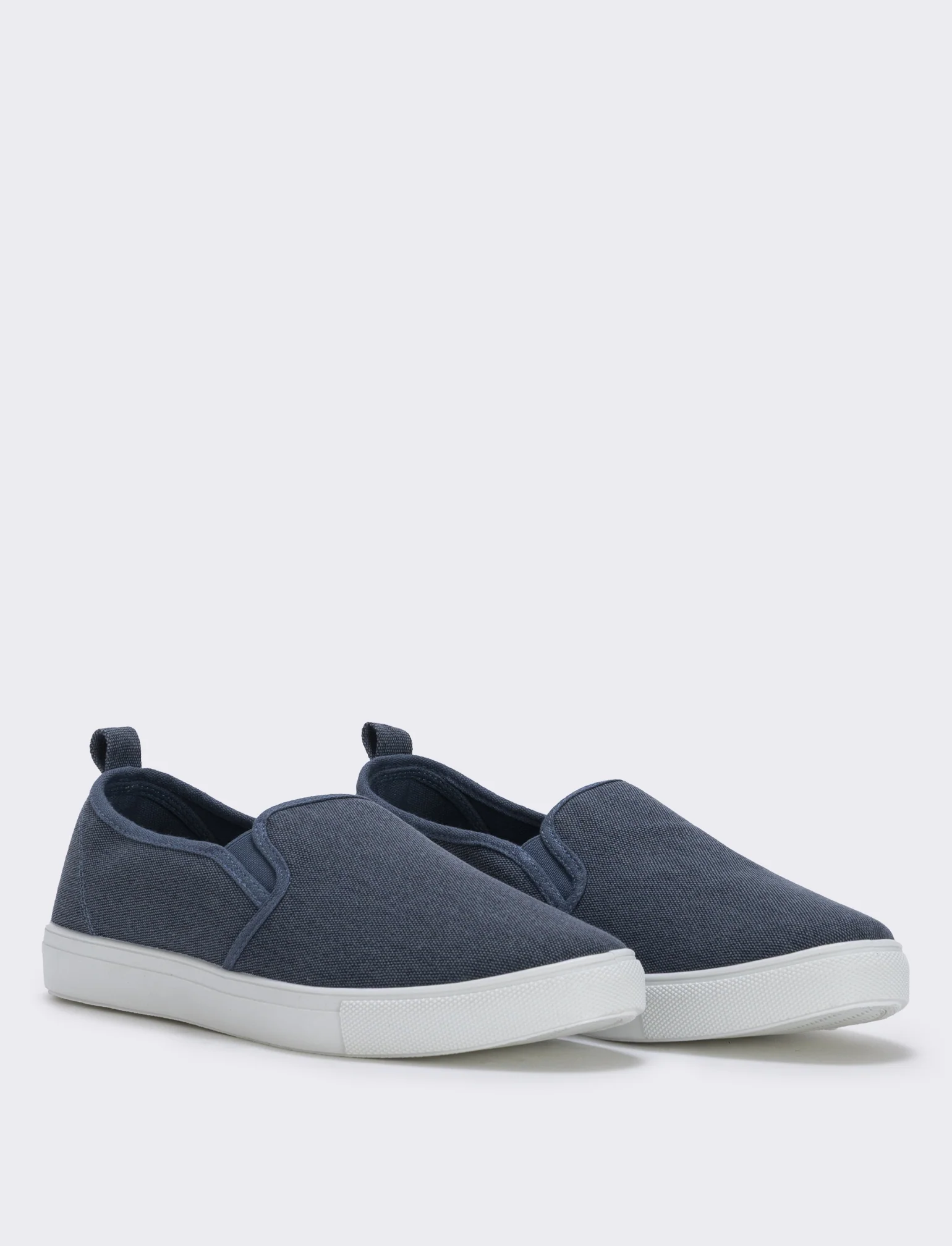 Slip-on in canvas da uomo in due colori - Blu - Image 3