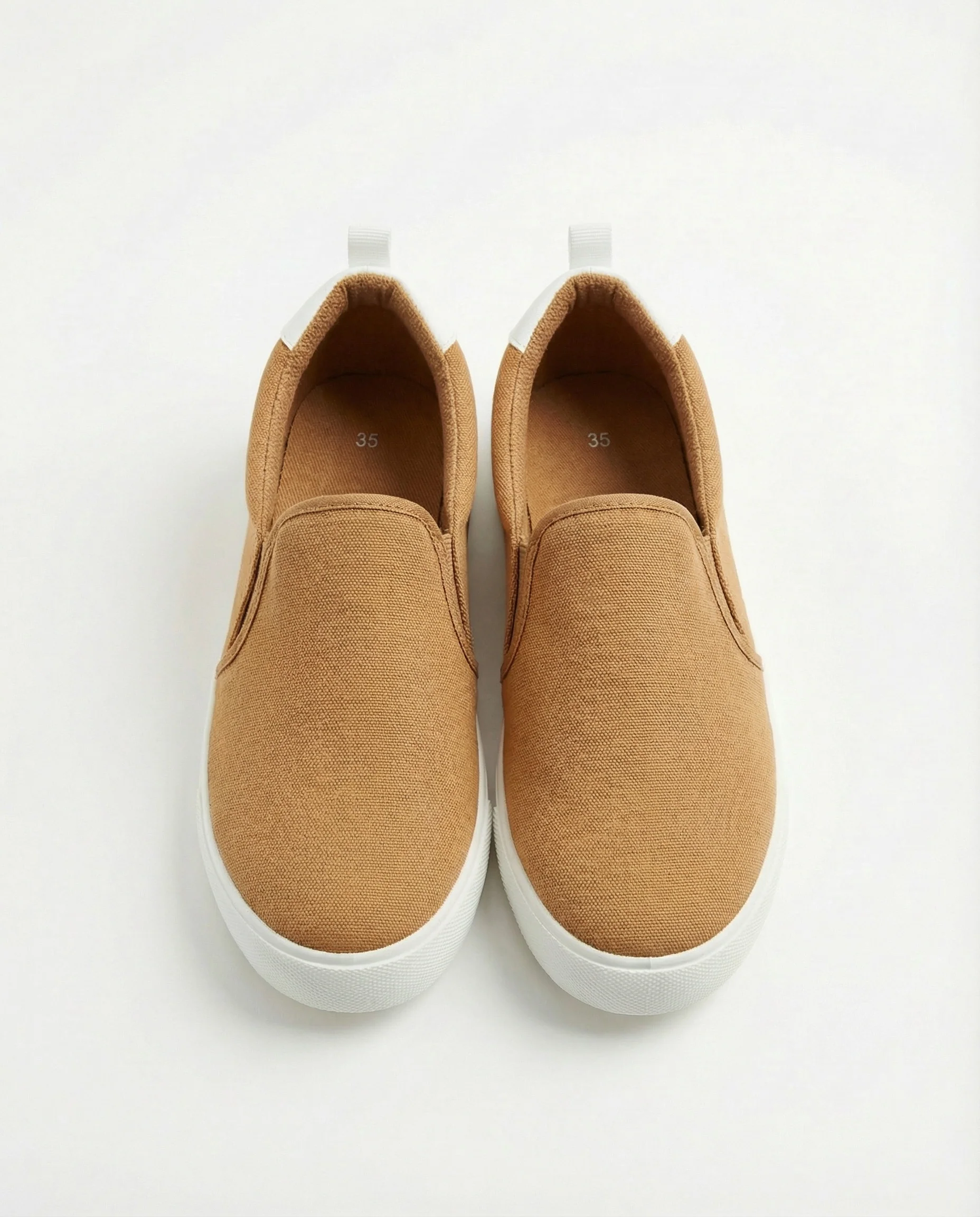 Slip-on in canvas per bambini, due colori - Cammello - Image 3