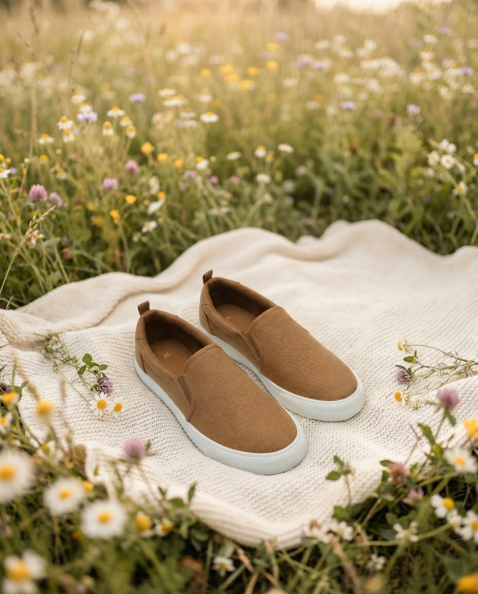 Slip-on in canvas per bambini, due colori - Cammello - Image 4