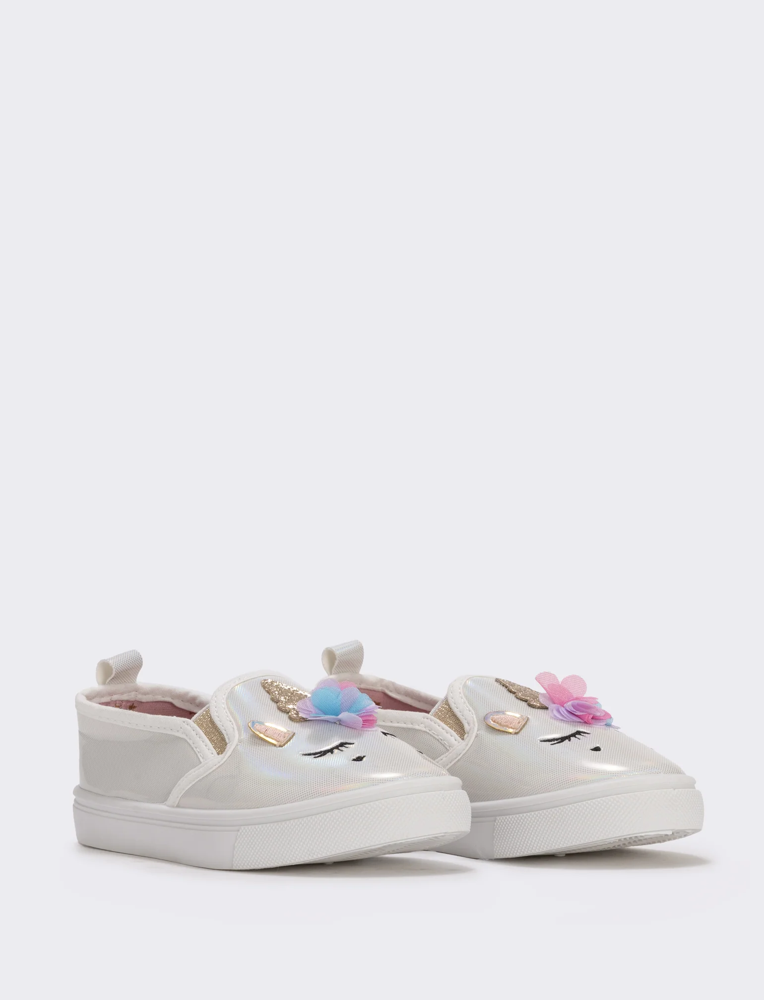 Slip-on unicorno da bambina. - Bianco perla - Image 3