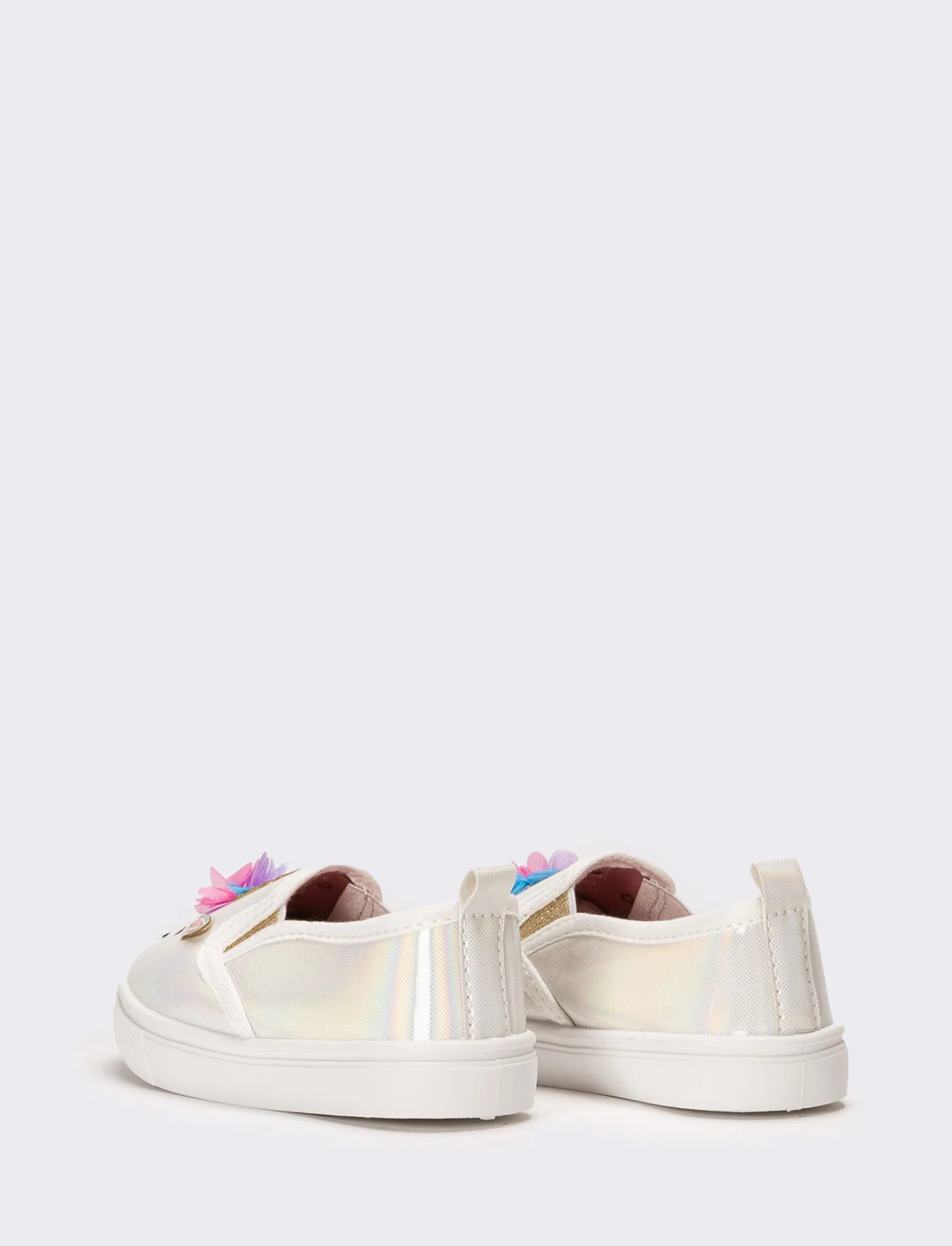 Slip-on unicorno da bambina - Bianco perla - Image 3