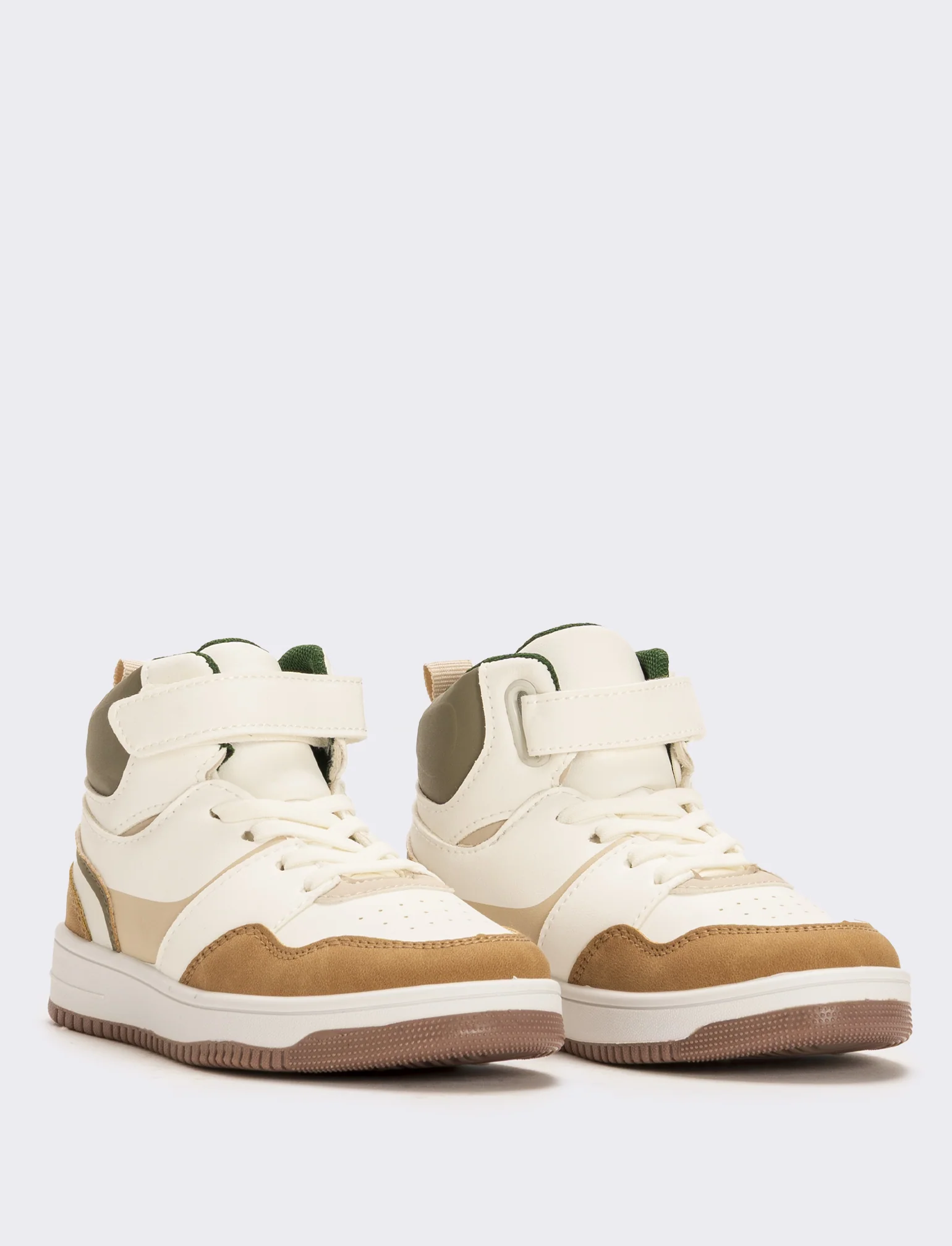 Sneakers a collo alto da bambino - Bianco-begie - Image 3