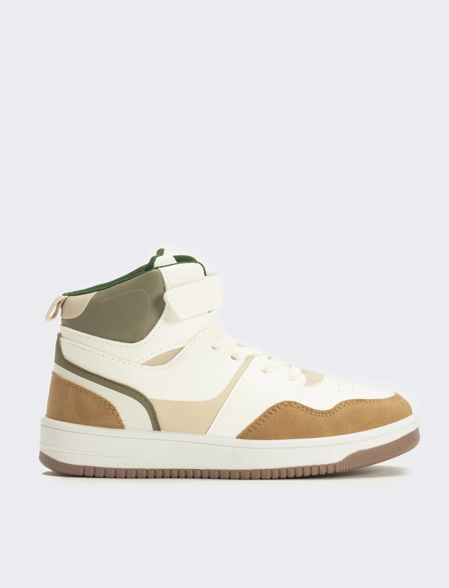 Sneakers a collo alto da bambino - Bianco-begie - Image 4