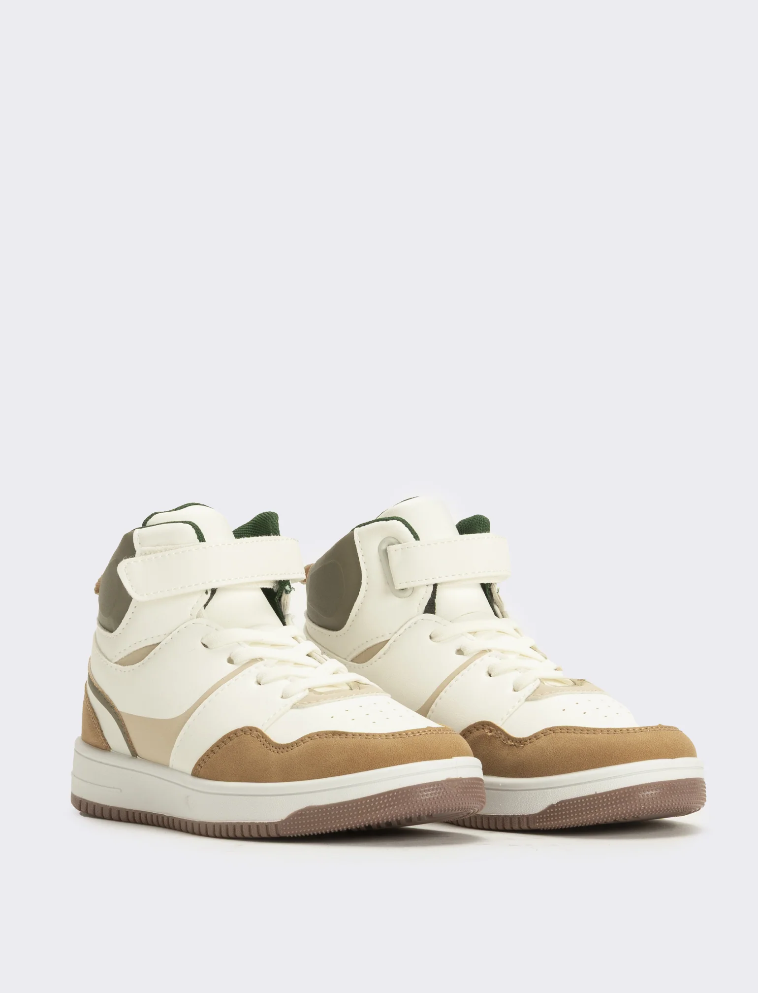 Sneakers a collo alto da bambino - Bianco-begie - Image 5