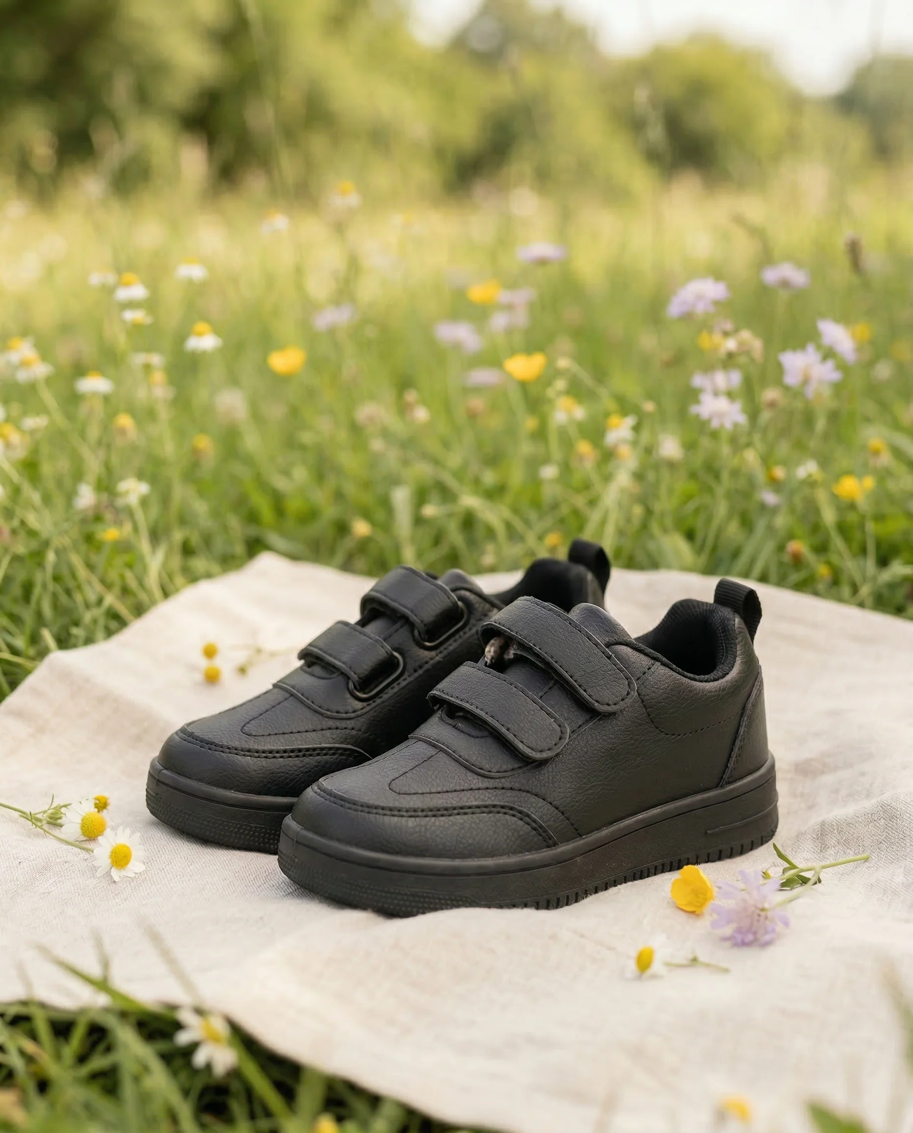 Sneakers basic bambino in poliuretano - Nero - Image 3