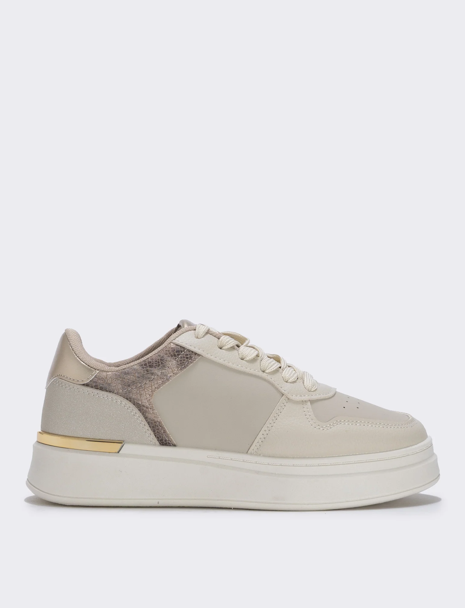 Sneakers beige con plateau da - Sabbia