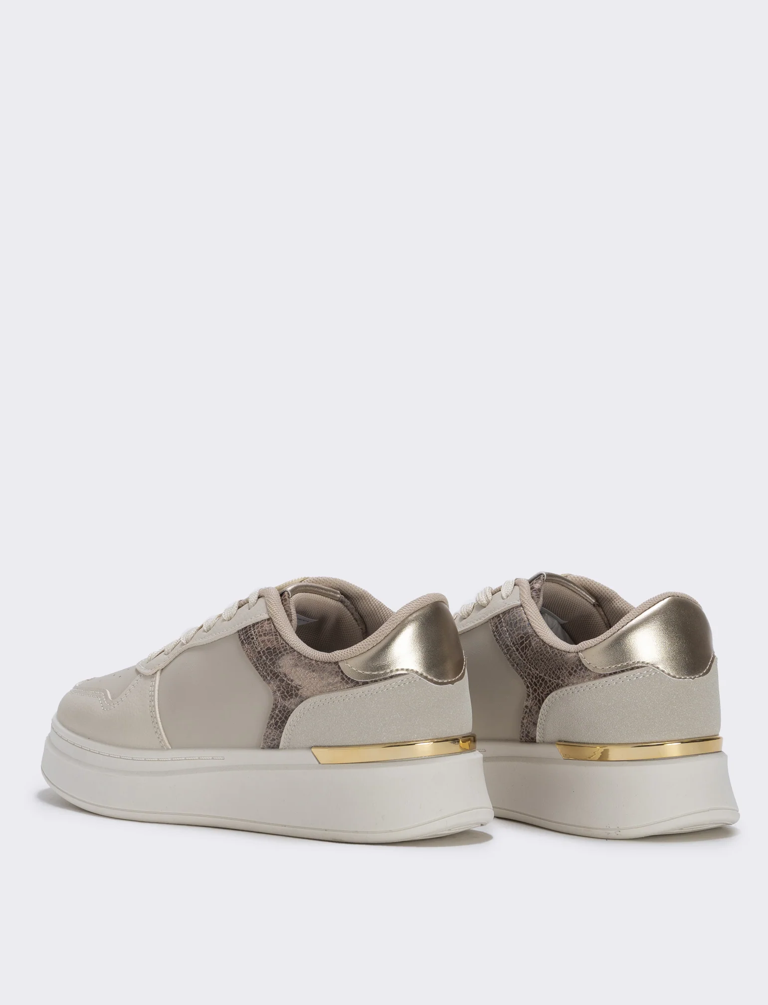 Sneakers beige con plateau da - Sabbia - Image 2