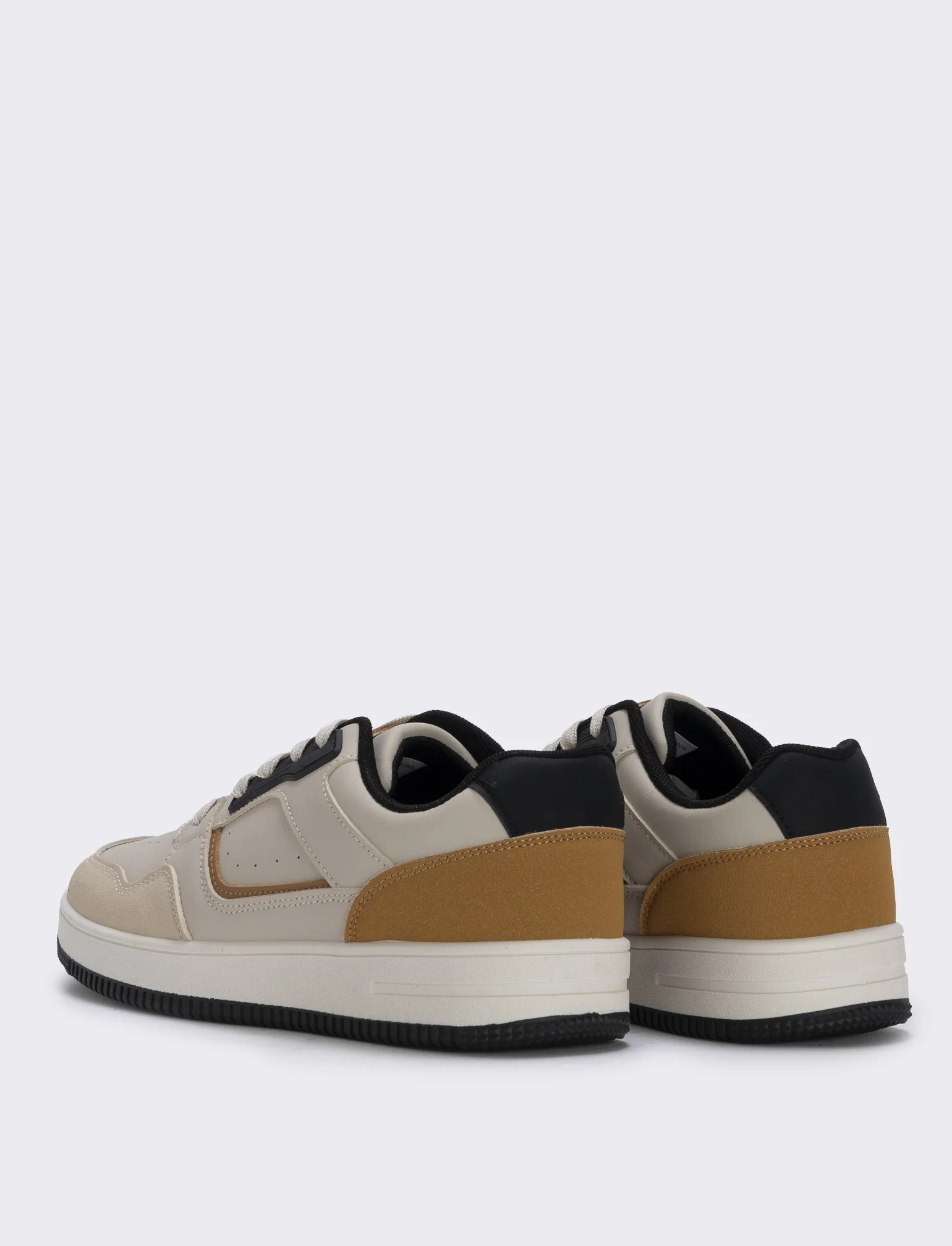 Sneakers beige con riporti a contrasto - Beige - Image 2