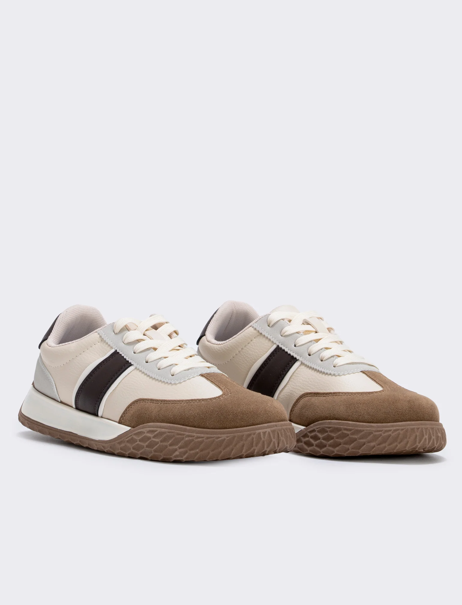 Sneakers beige multielementi da uomo - Beige - Image 3