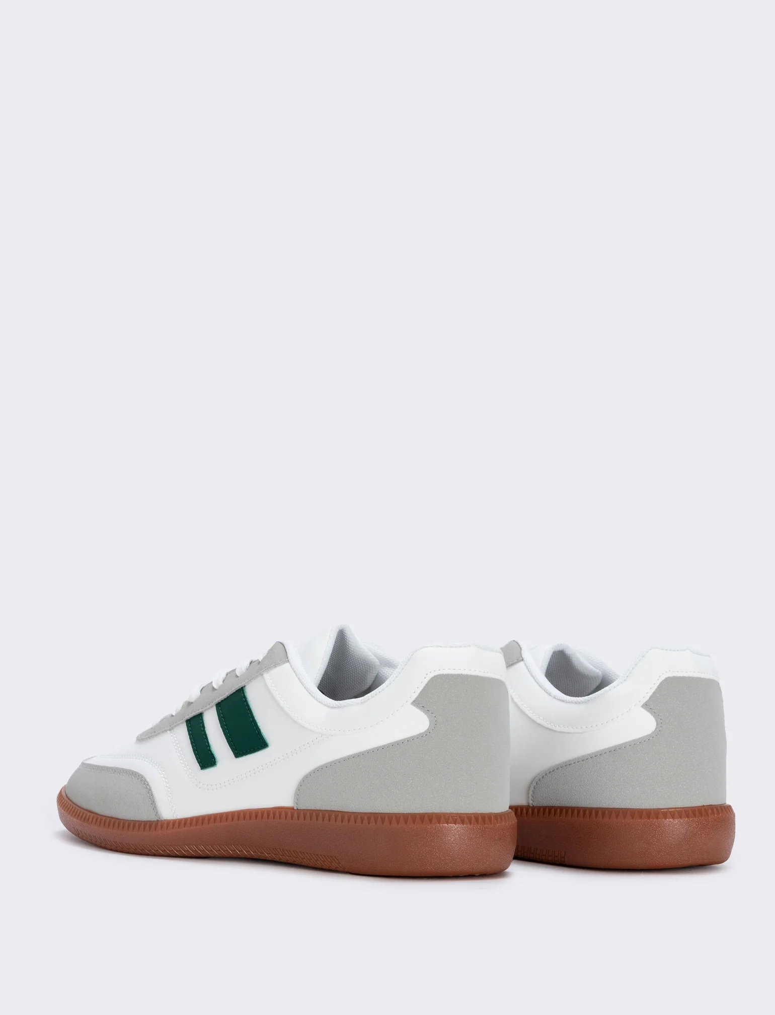 Sneakers bianche con inserti verdi da uomo - Bianco - Image 3