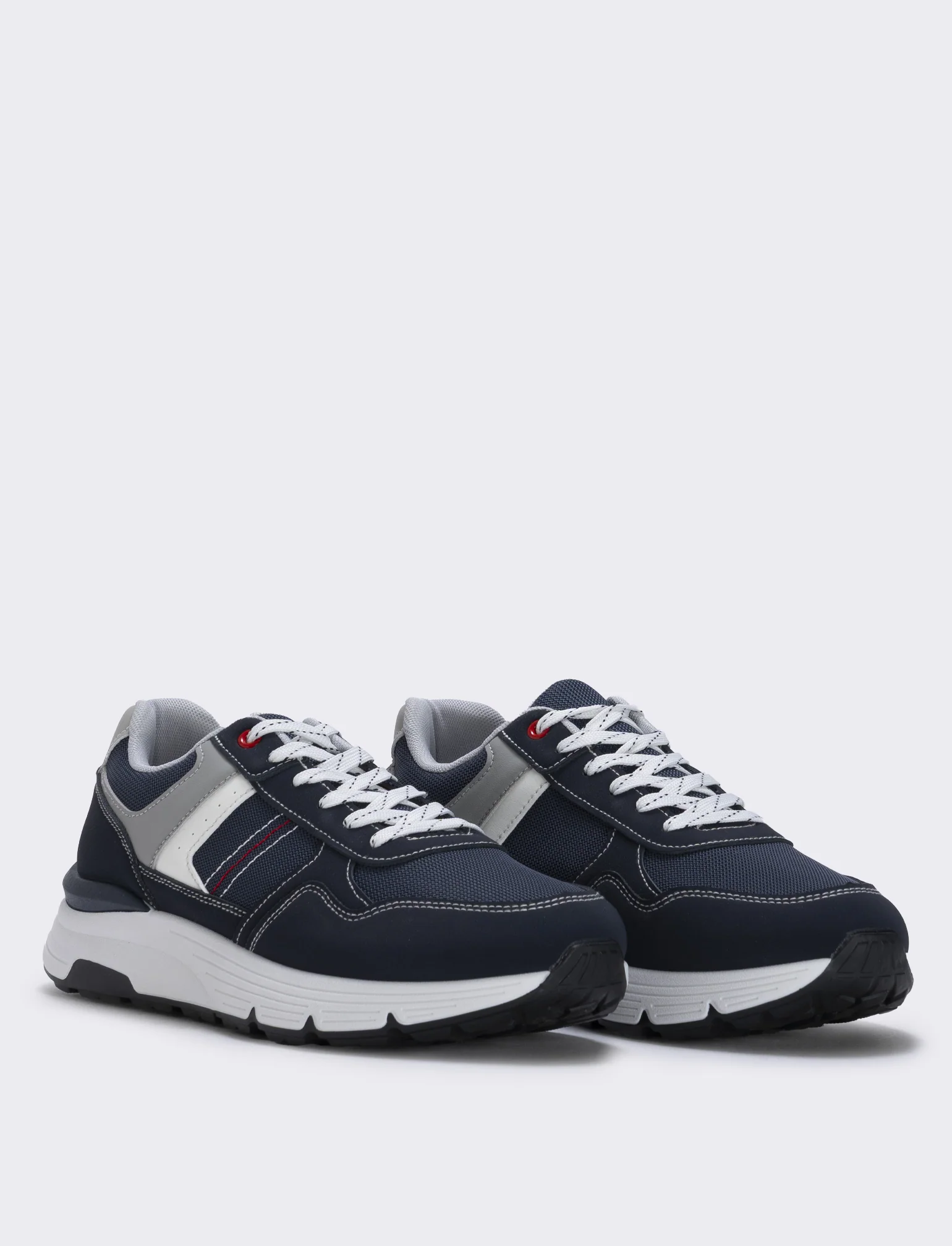 Sneakers casual da uomo in tessuto e poliuretano - Blu - Image 3