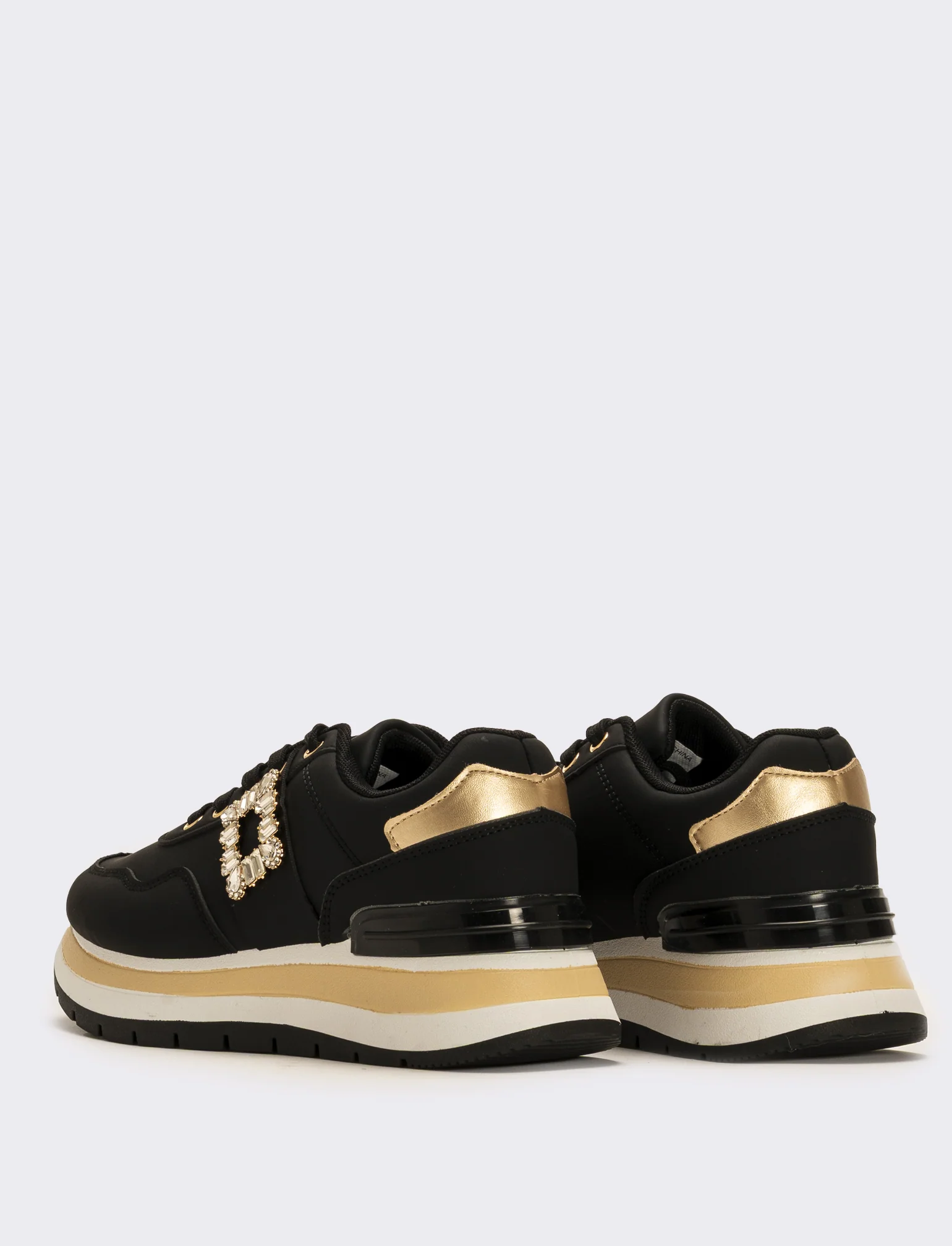 Sneakers con fibbia gioiello da donna - Nero - Image 3