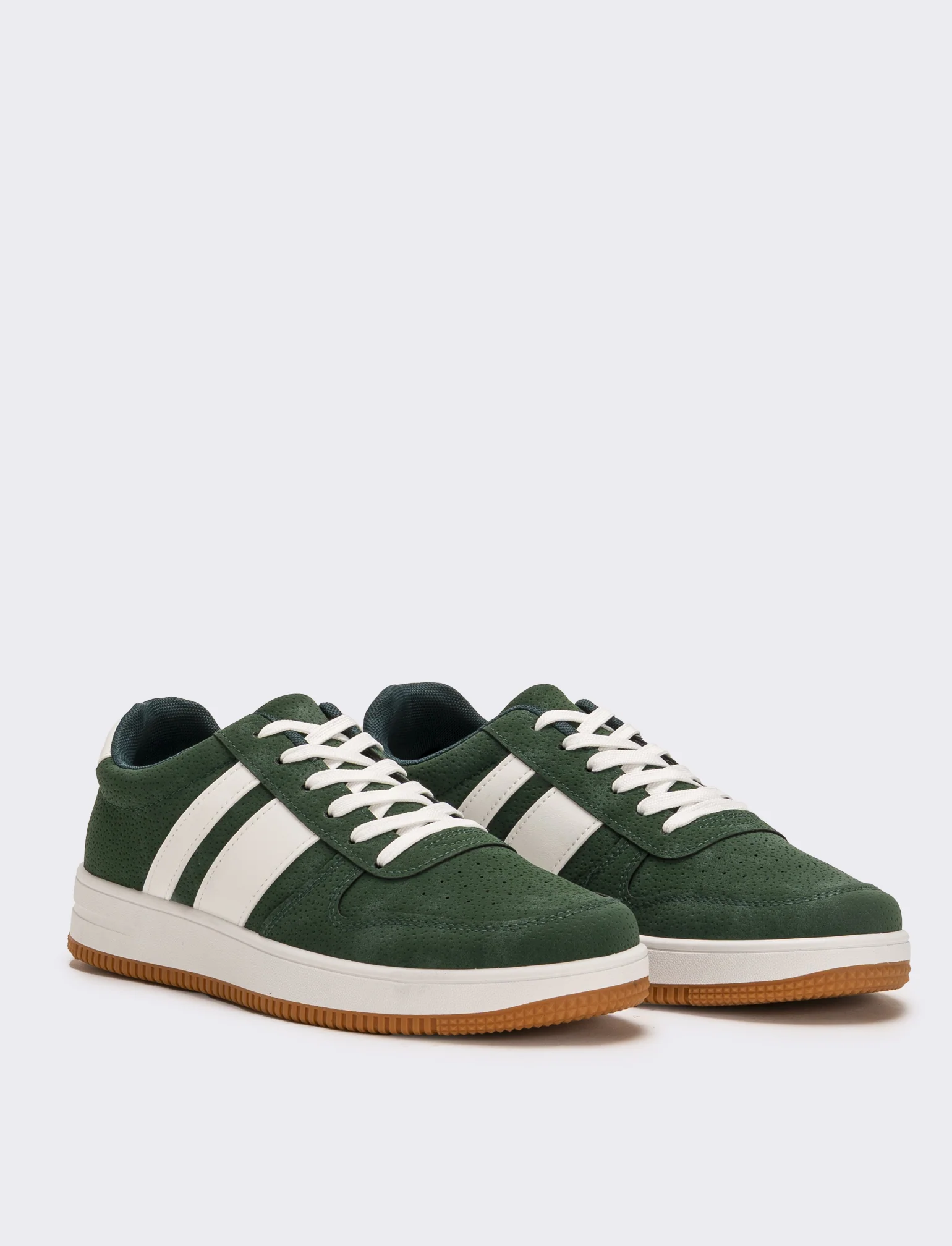 Sneakers con inserti bianchi da uomo - Verde - Image 2