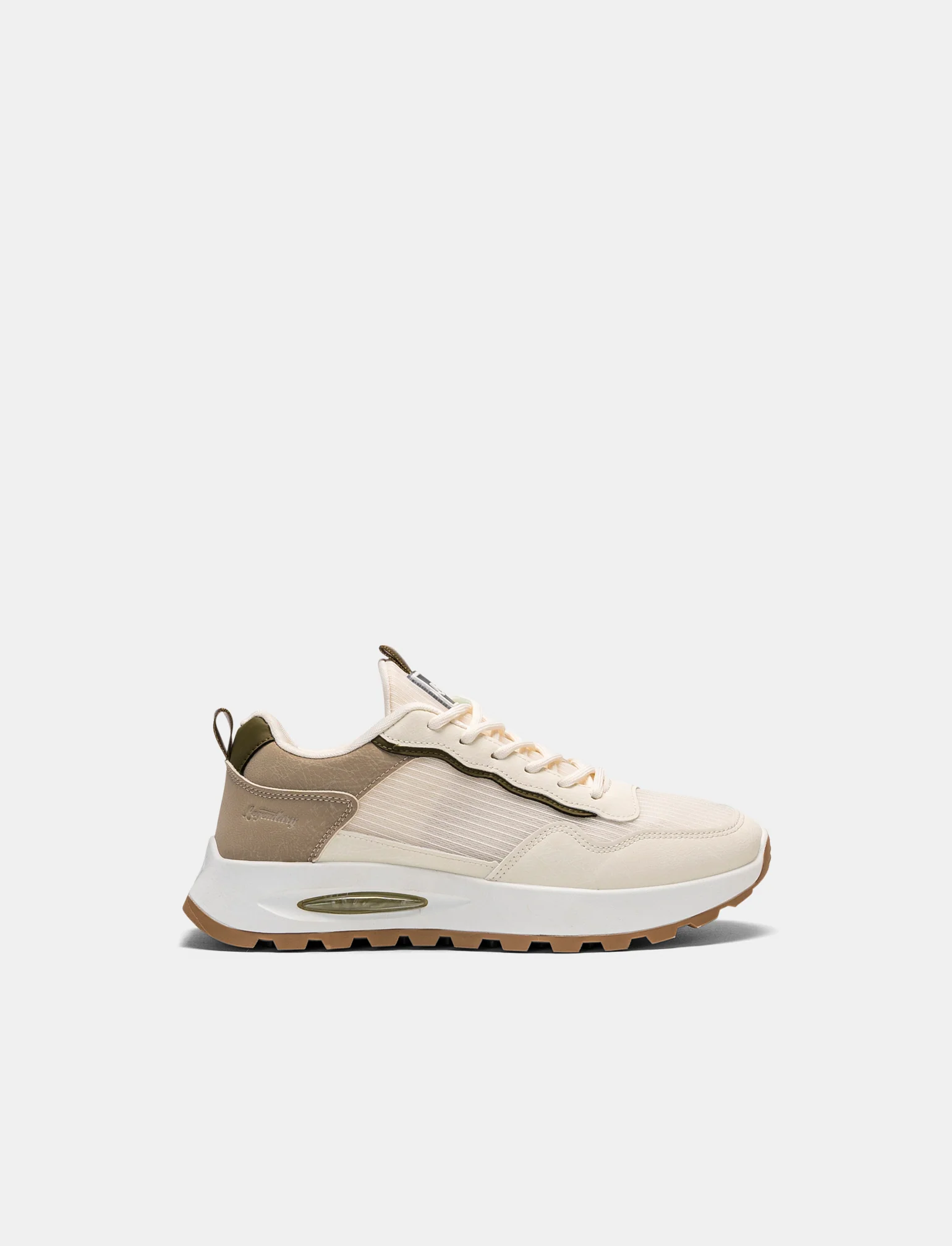 Sneakers con materiali combinati da uomo - Beige - Image 2