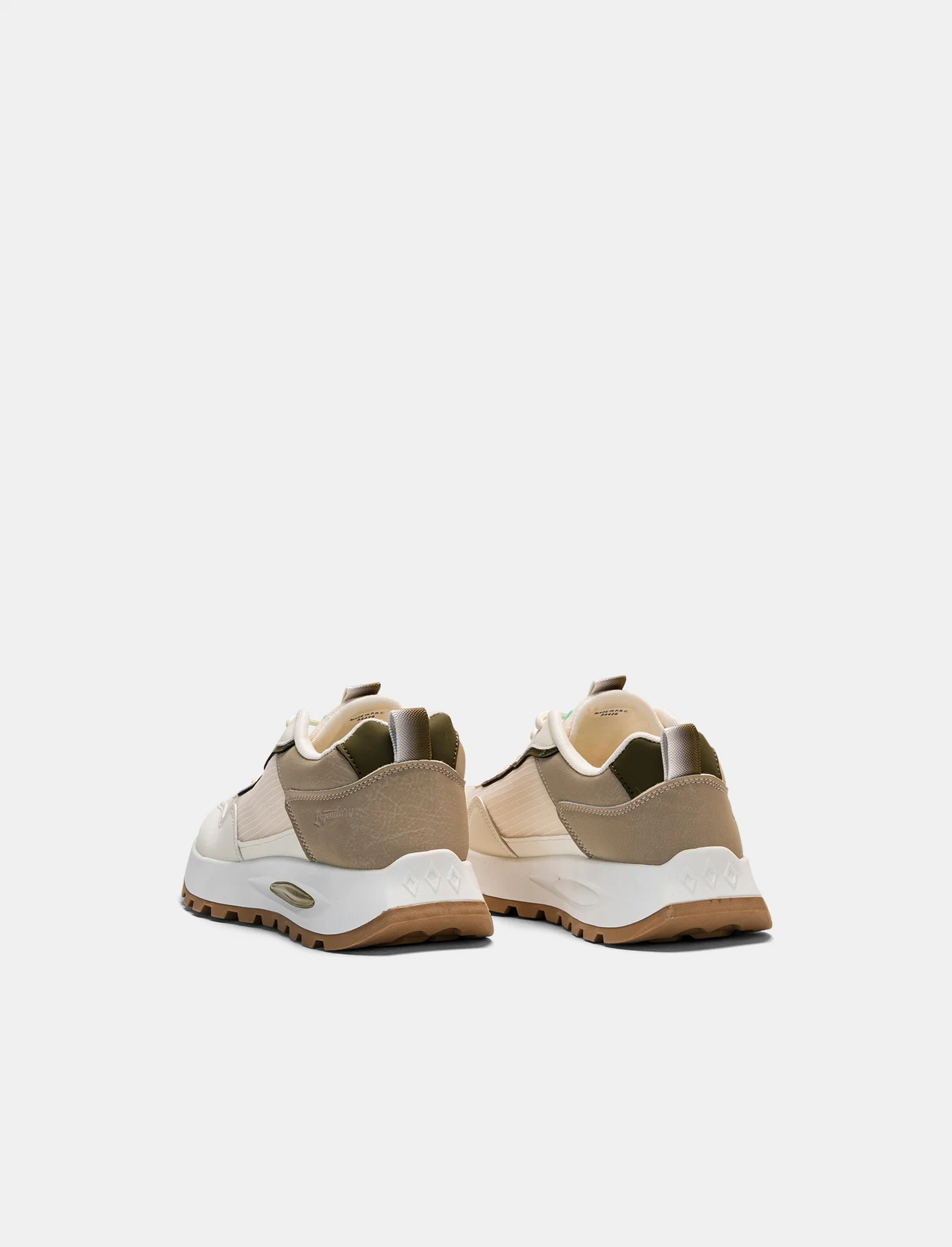Sneakers con materiali combinati da uomo - Beige - Image 3