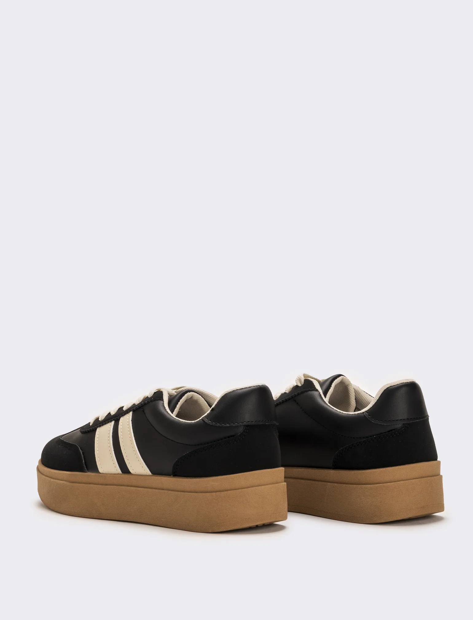 Sneakers con plateau da donna - Nero - Image 2