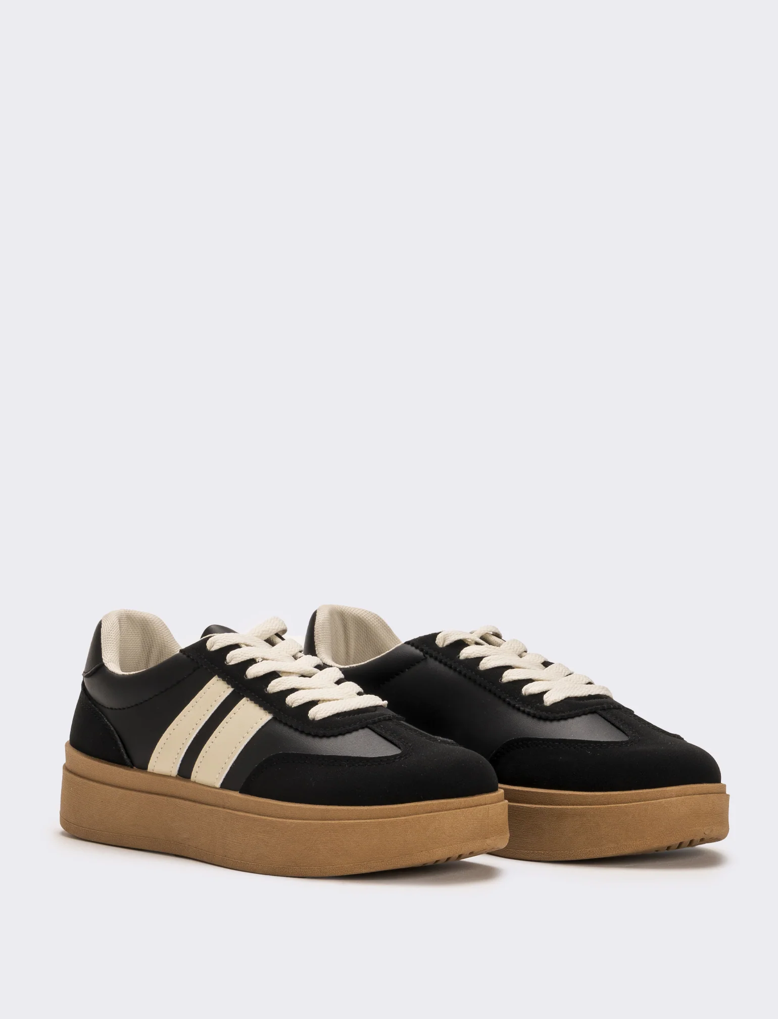 Sneakers con plateau da donna - Nero - Image 3