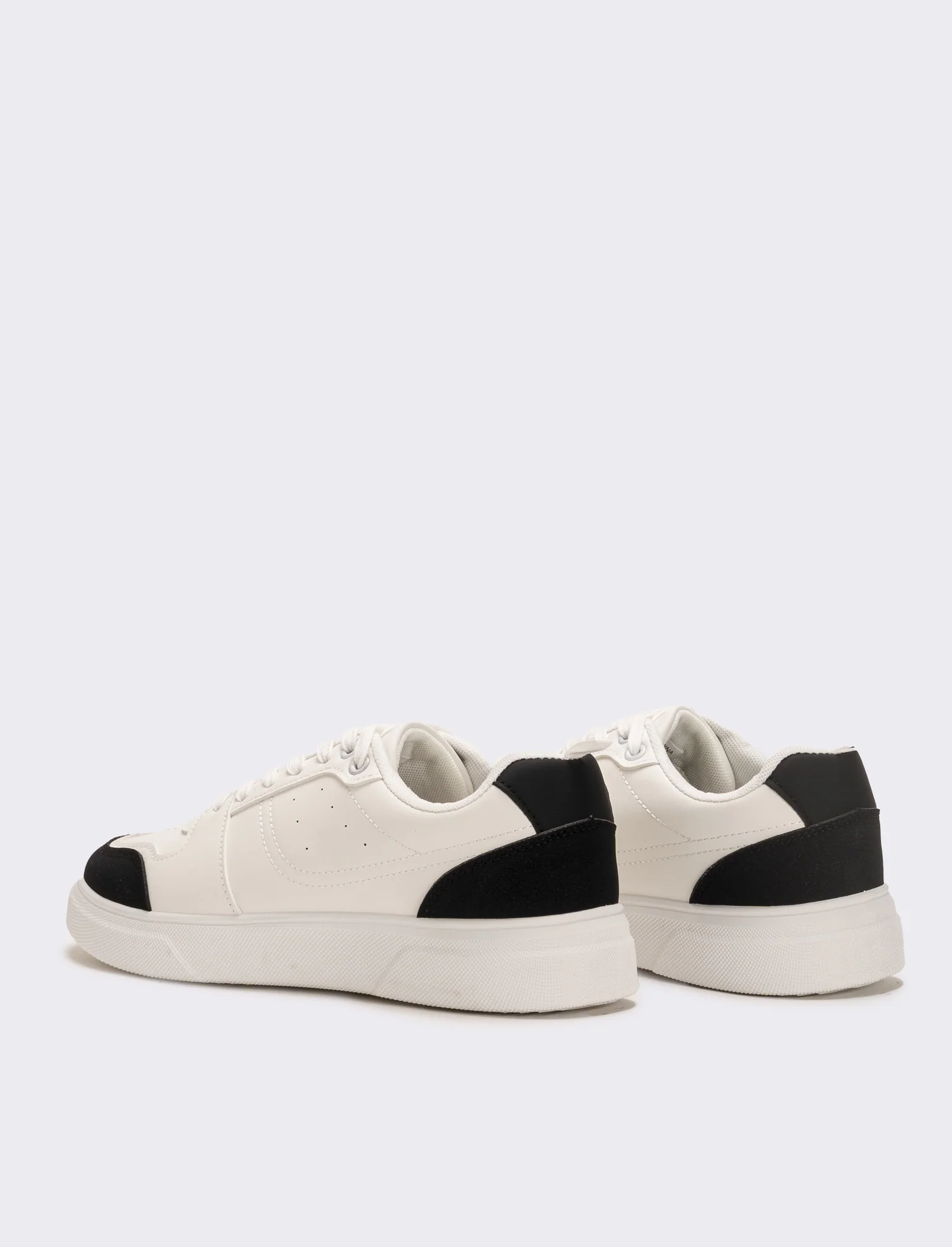 Sneakers con riporti da uomo - bianco/nero - Image 3