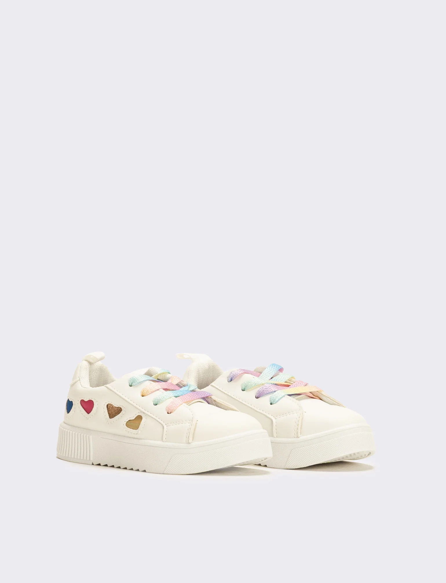 Sneakers da bambina con cuori - Bianco - Image 3