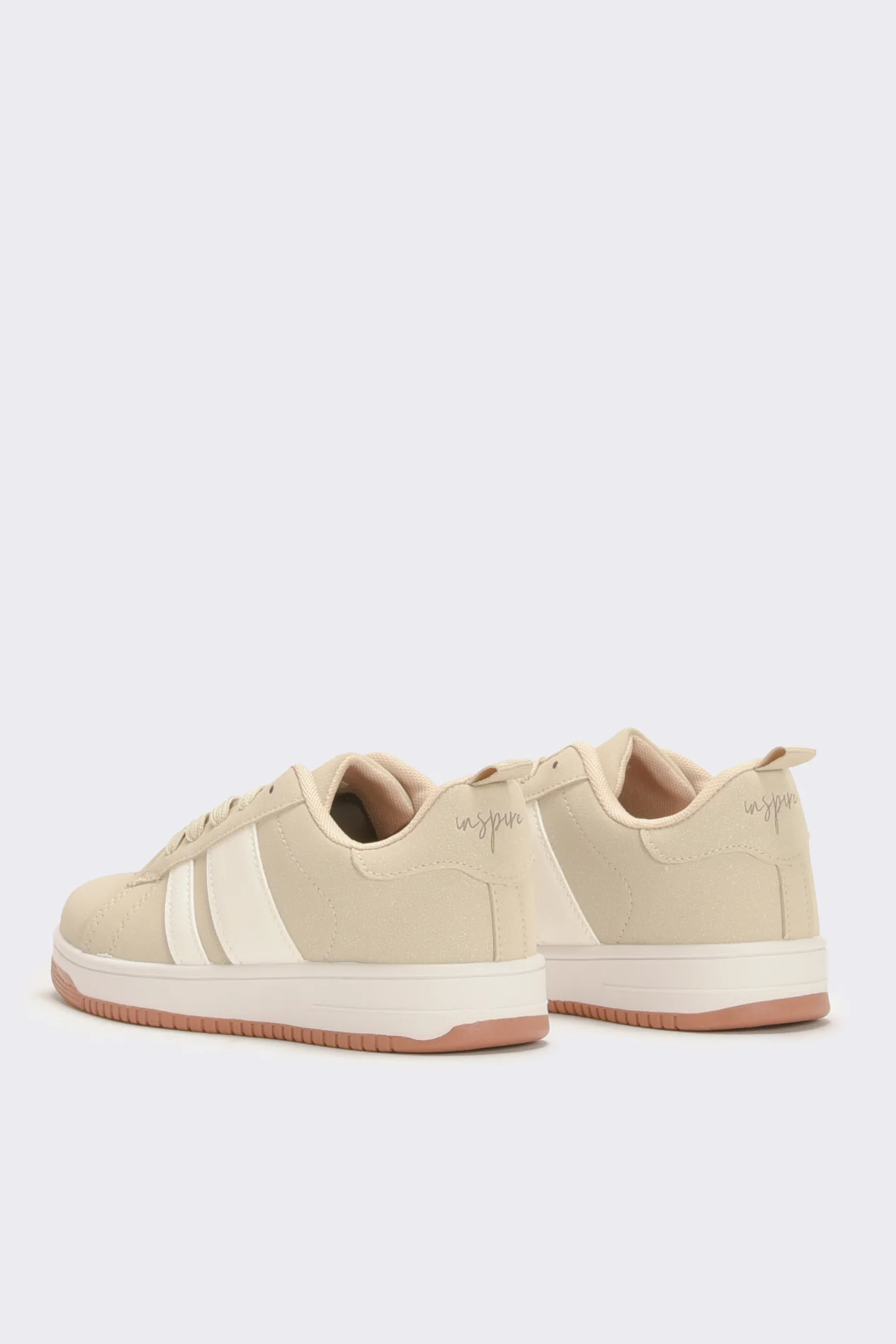 Sneakers da bambina con riporti - Beige - Image 3